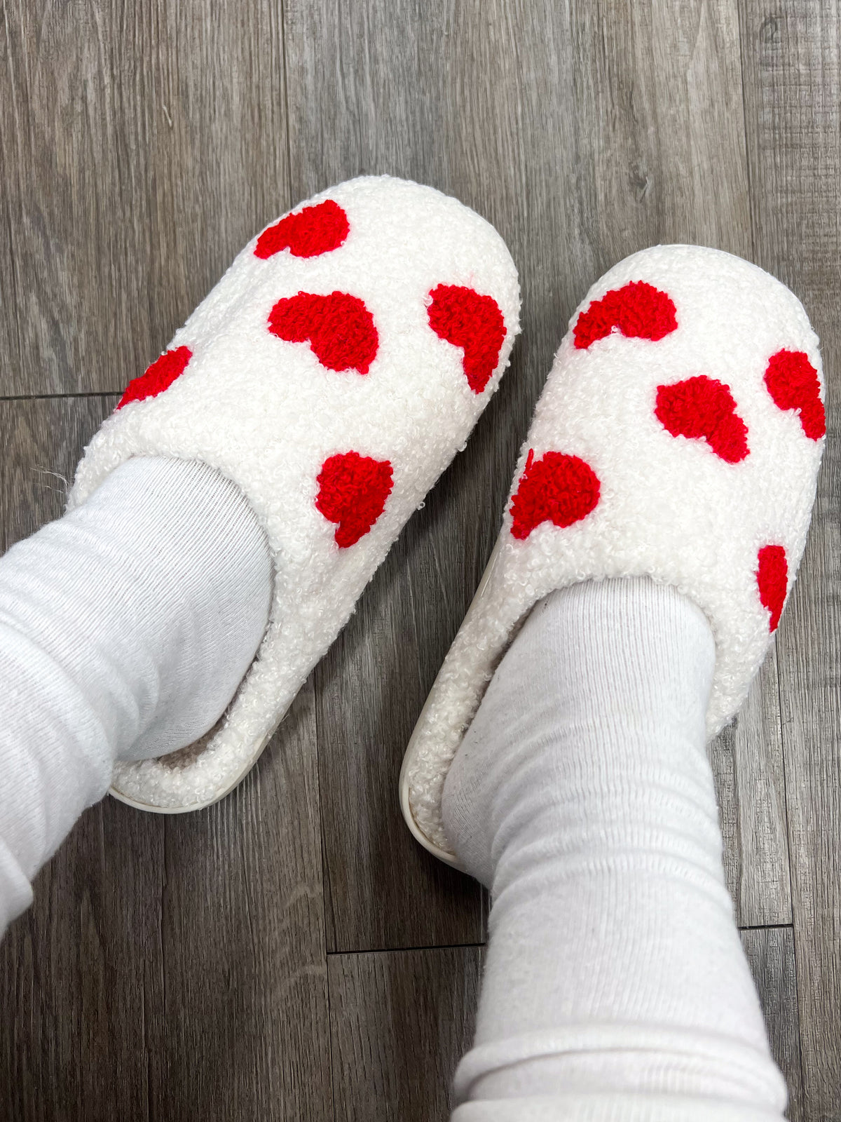 Stella Heart Slippers (Cream/Red)