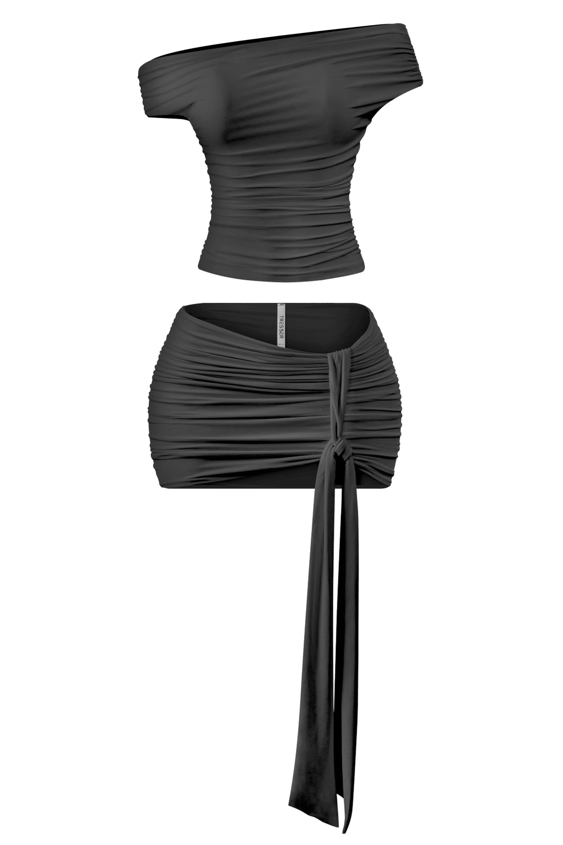 Regina Ruched 2 Piece (Black)