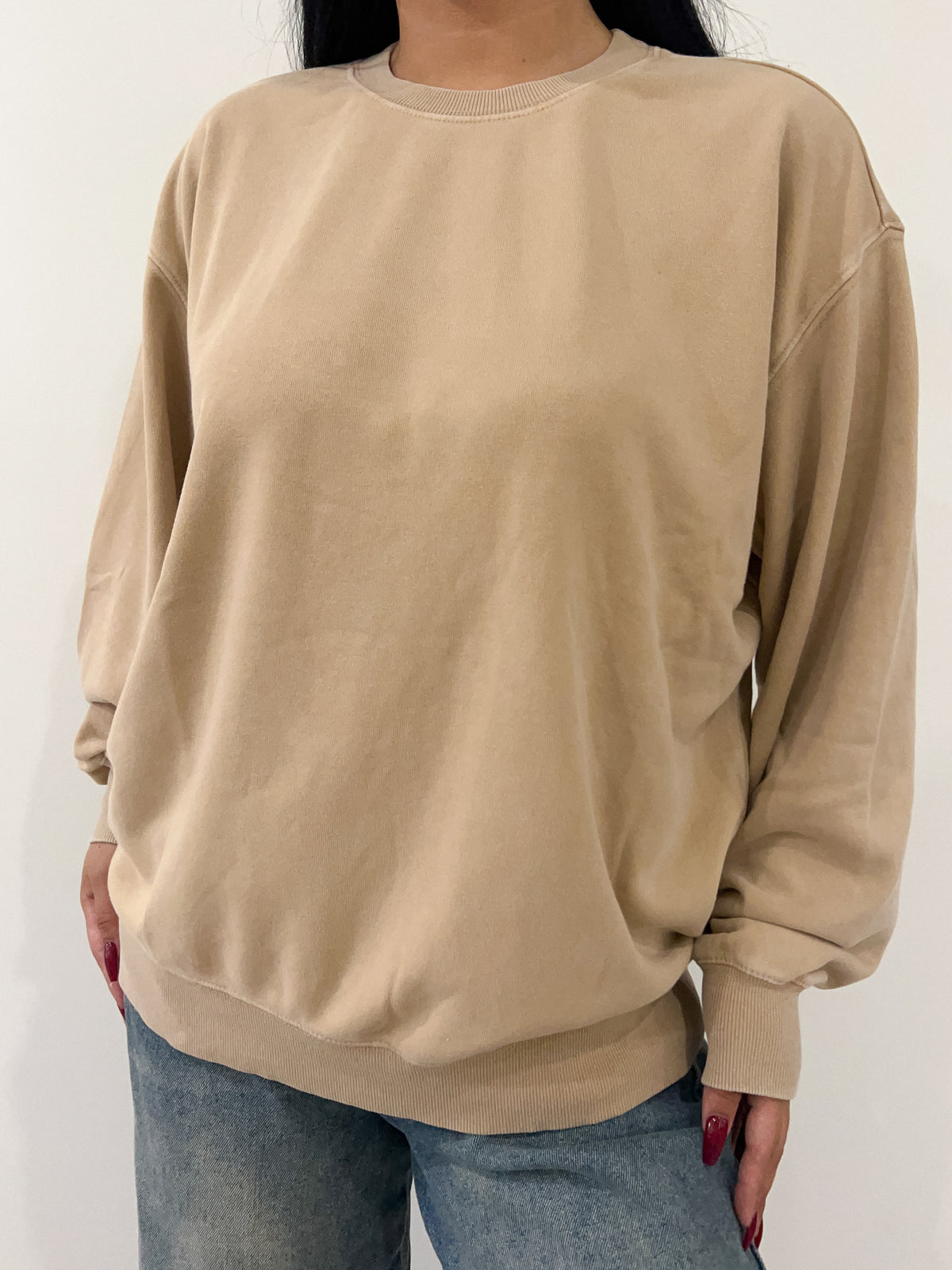 Madison Crewneck Top (Taupe)