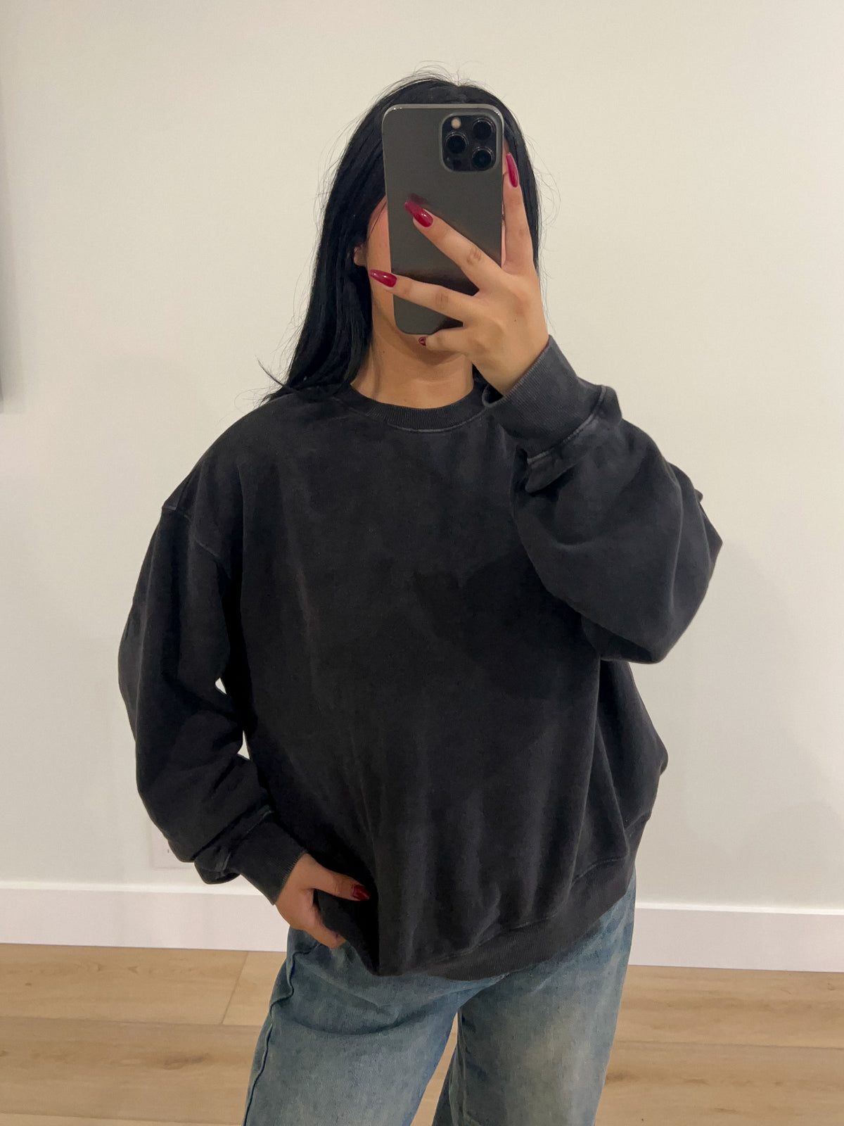 Madison Crewneck Top (Black)