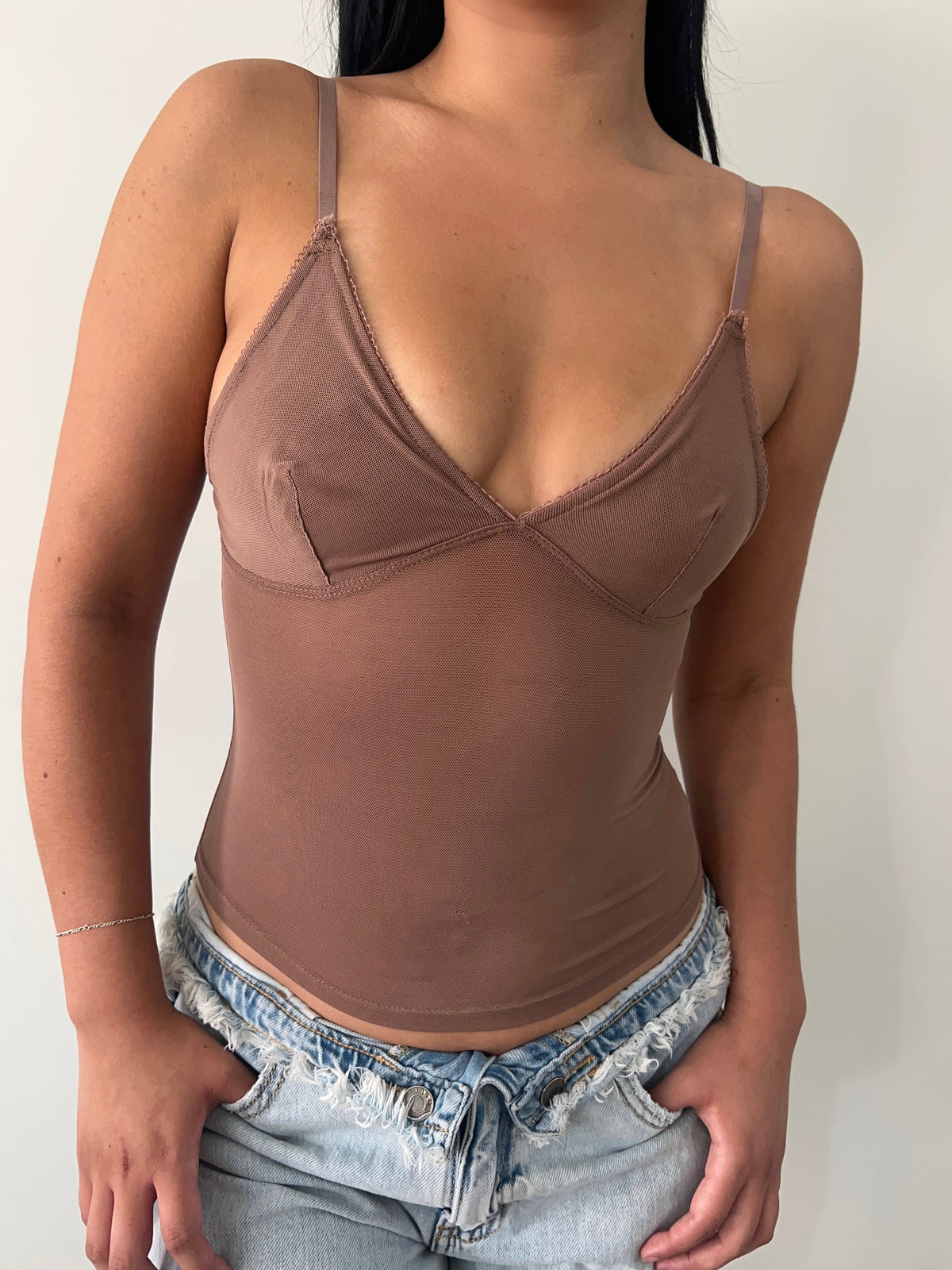 Joanna Mesh Top (Ash)