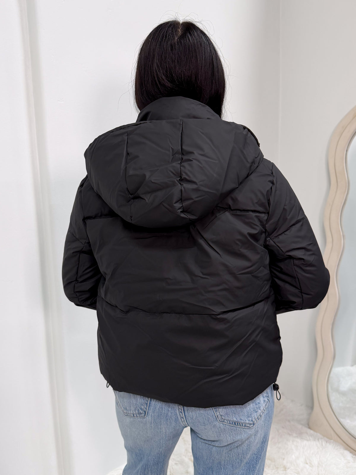 Jasmin Zip Up Puffer Jacket (Black)