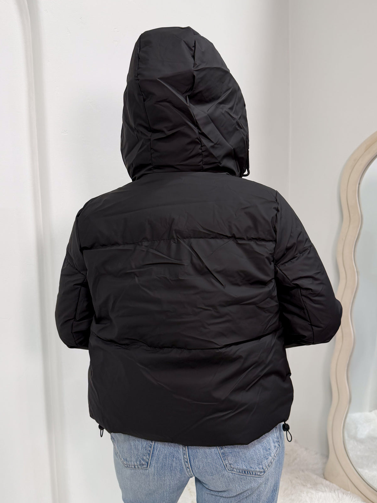 Jasmin Zip Up Puffer Jacket (Black)