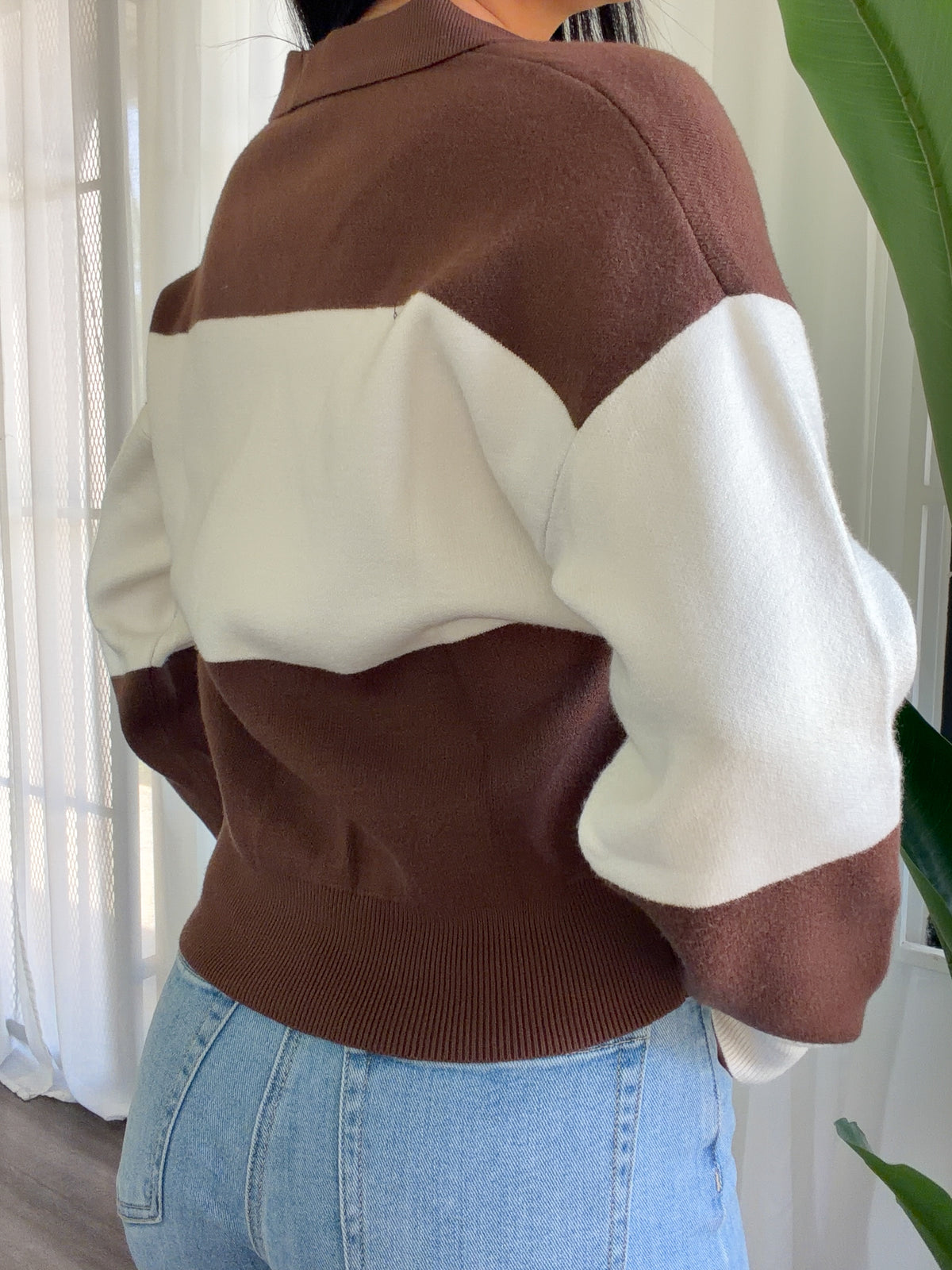 Monica Sweater Top (Brown)