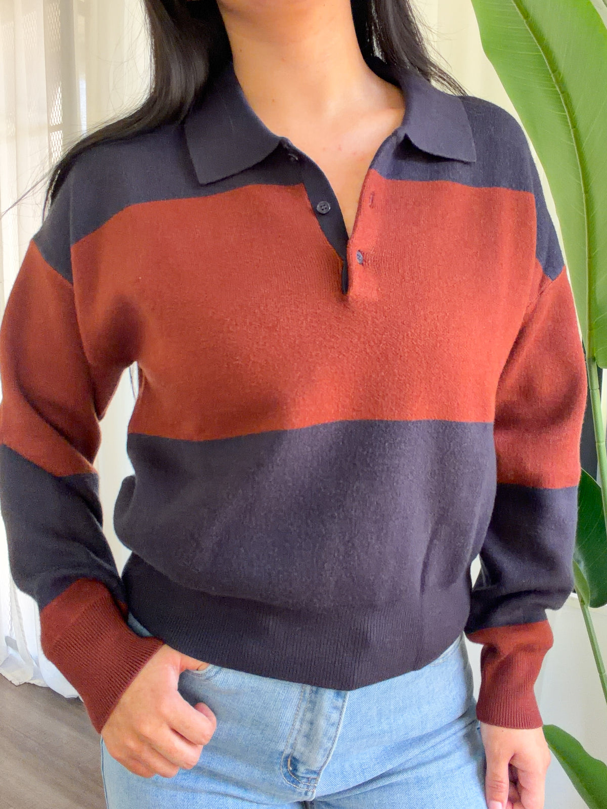 Monica Sweater Top (Navy)