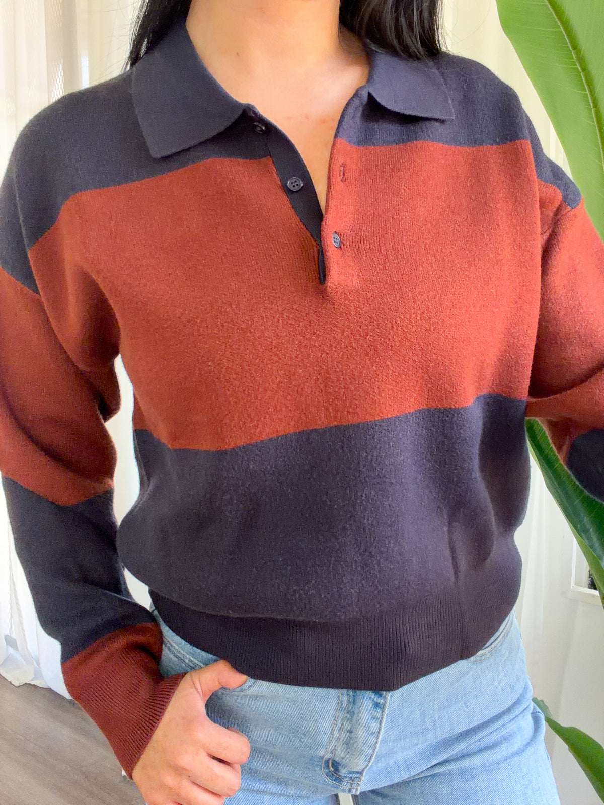 Monica Sweater Top (Navy)