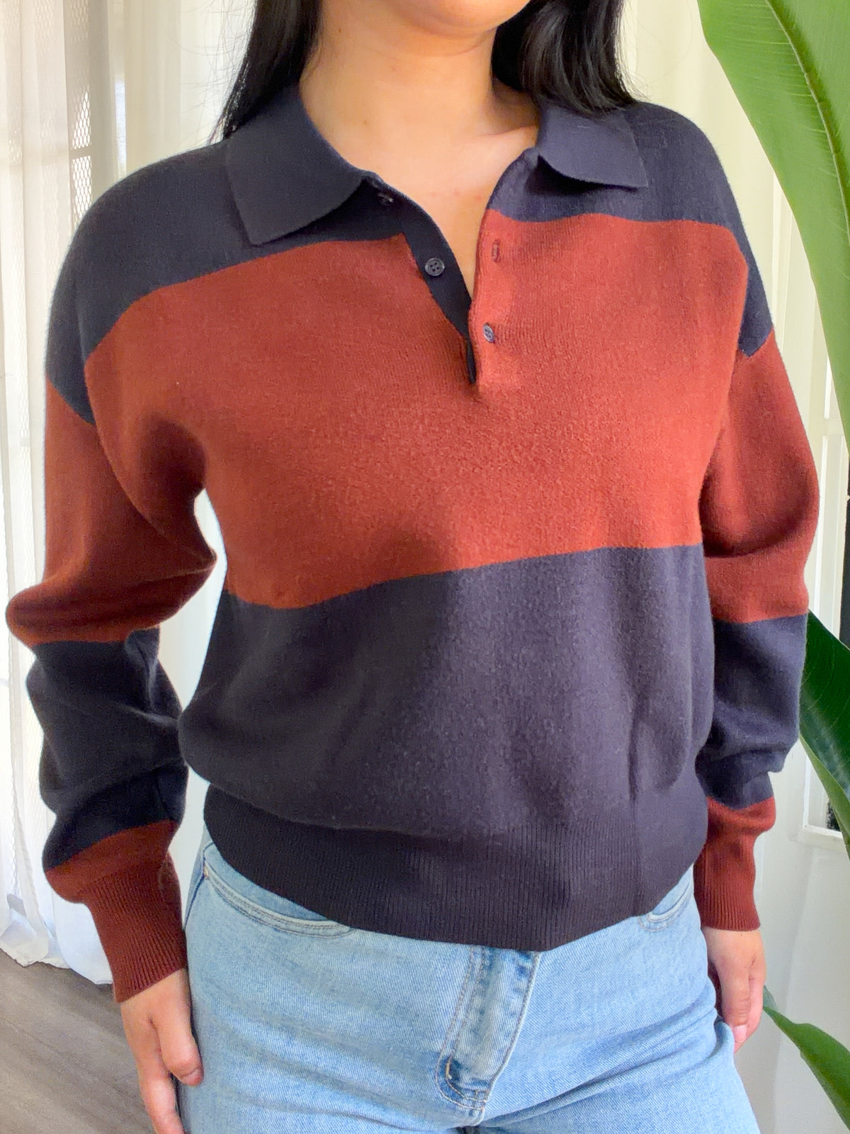 Monica Sweater Top (Navy)