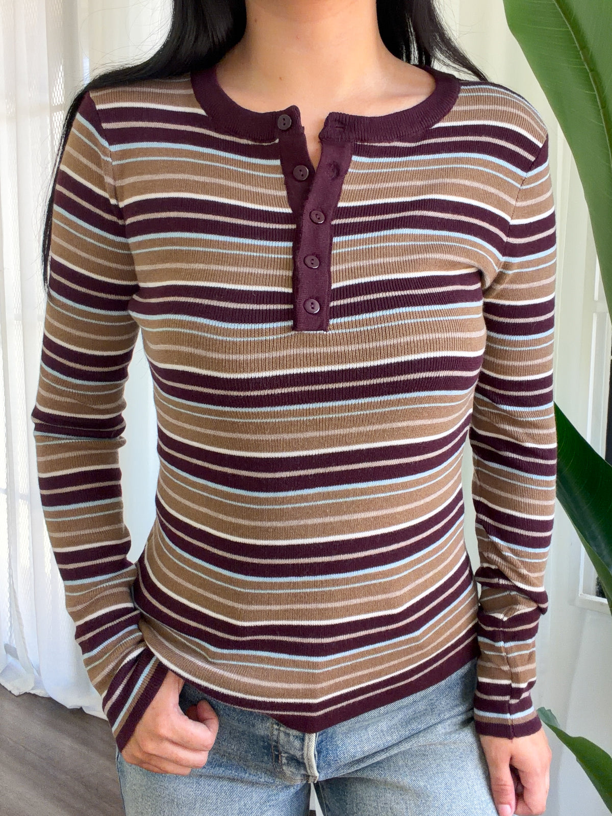 Karina Sweater Top (Burgundy)