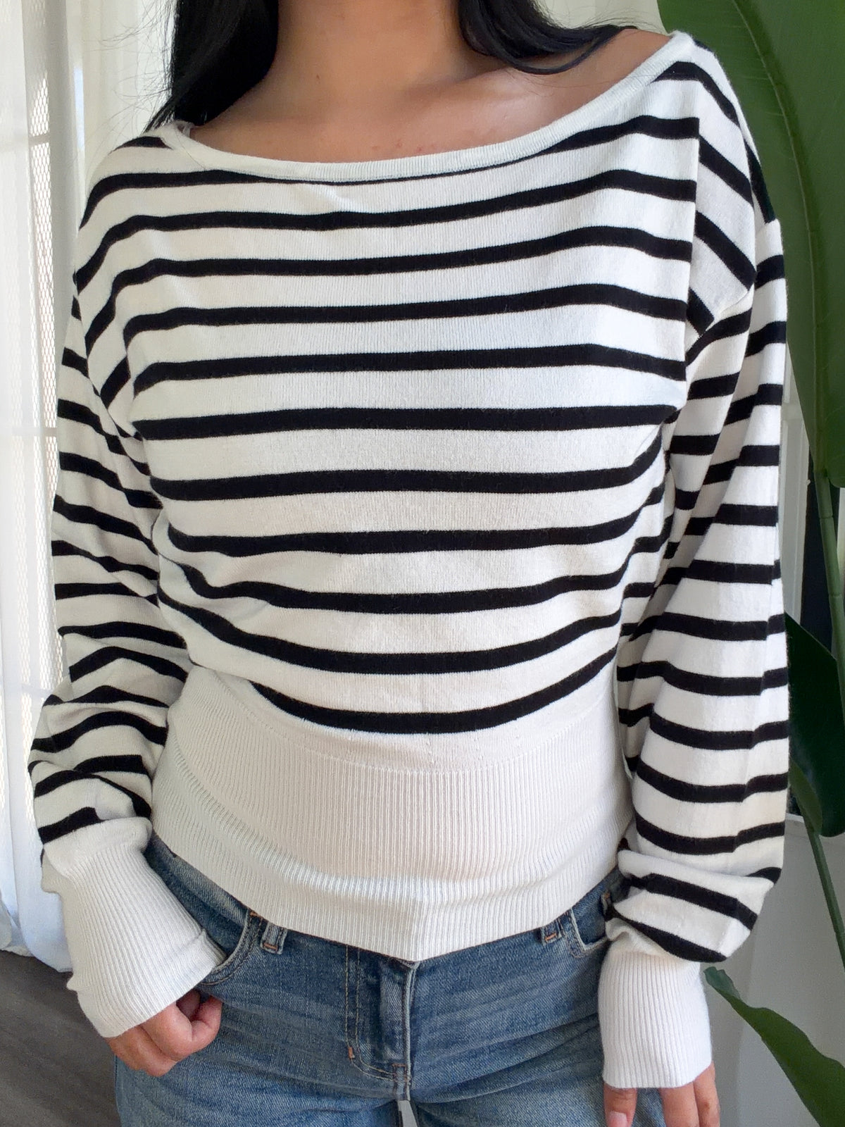 Vanessa Striped Top (Black)