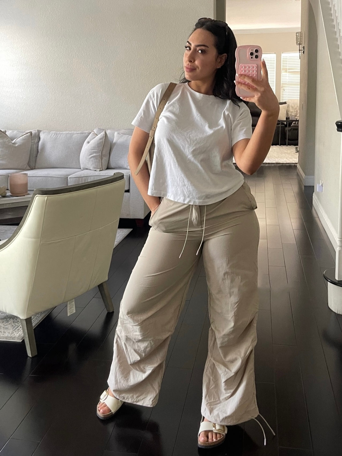 Isabel Low Rise Cargo Pants (Khaki)