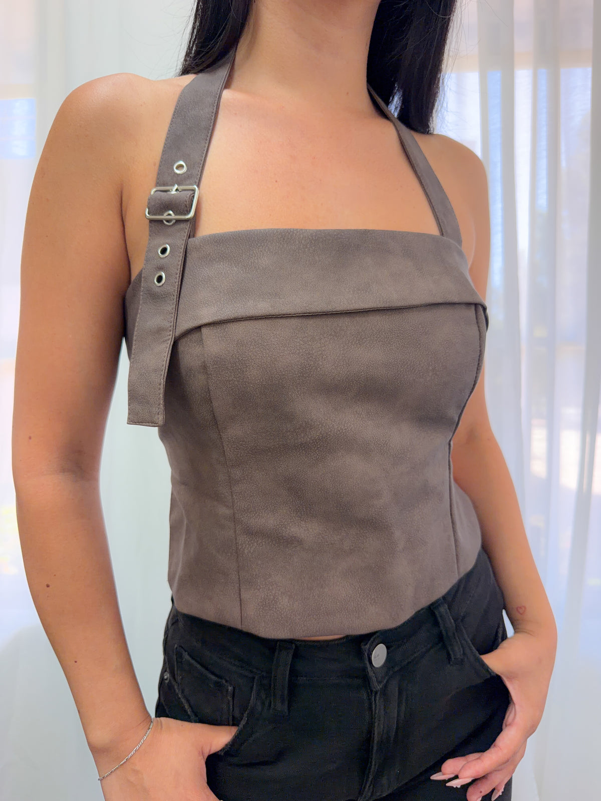 Natalie Halter Top (Mocha)