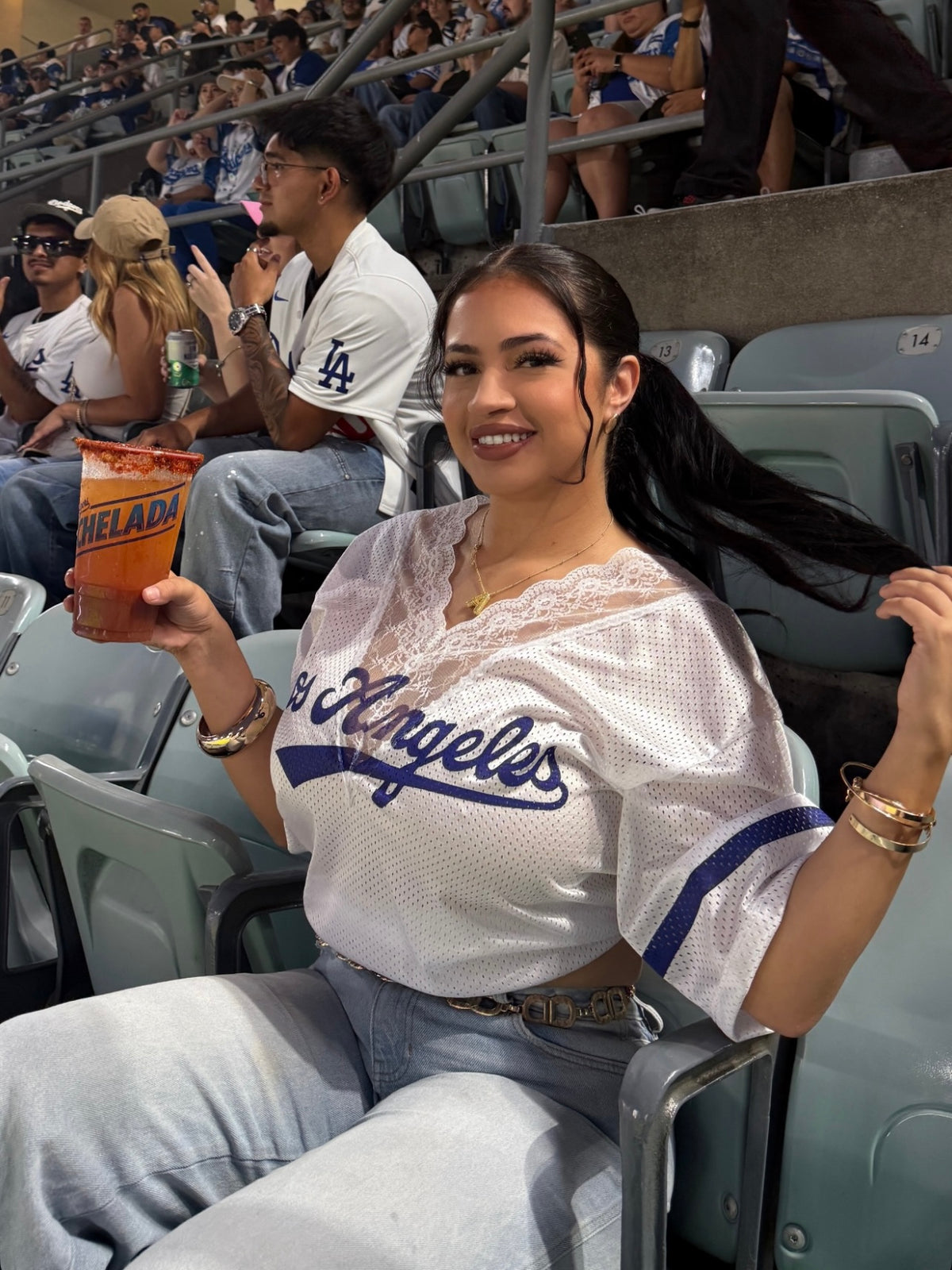 LA Lace Baseball Jersey (White)