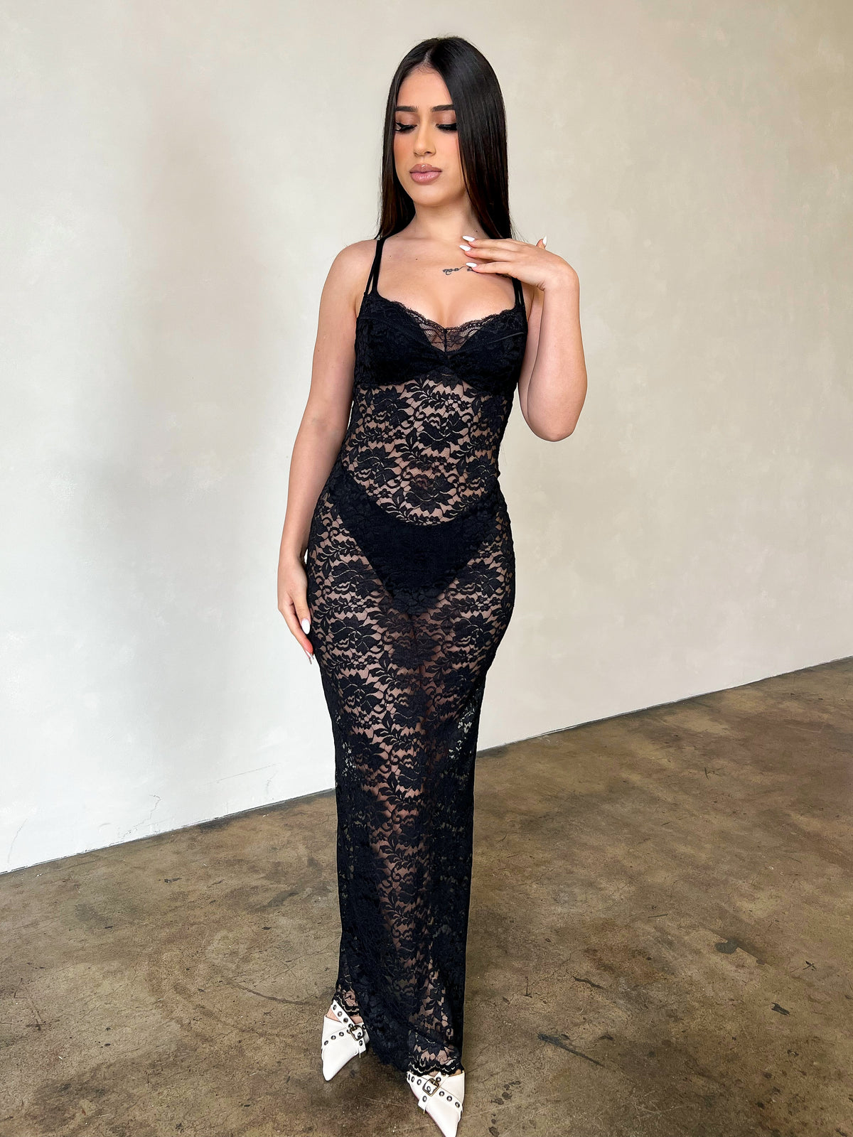 Cami Lace Dress (Black) - Laura's Boutique, Inc Cami Lace Dress (Black) - Laura's Boutique, Inc