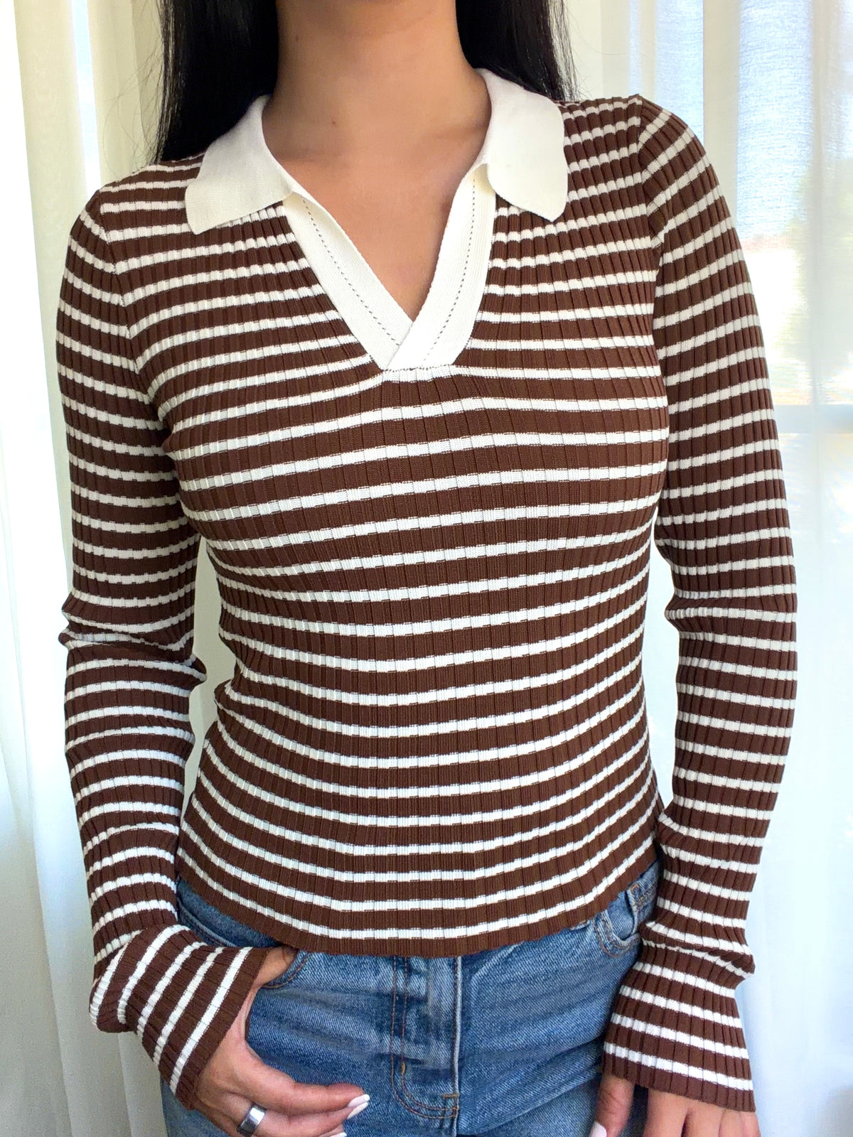 Jamie Sweater Top (Brown)