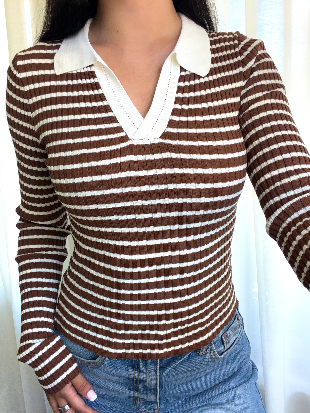 Jamie Sweater Top (Brown)
