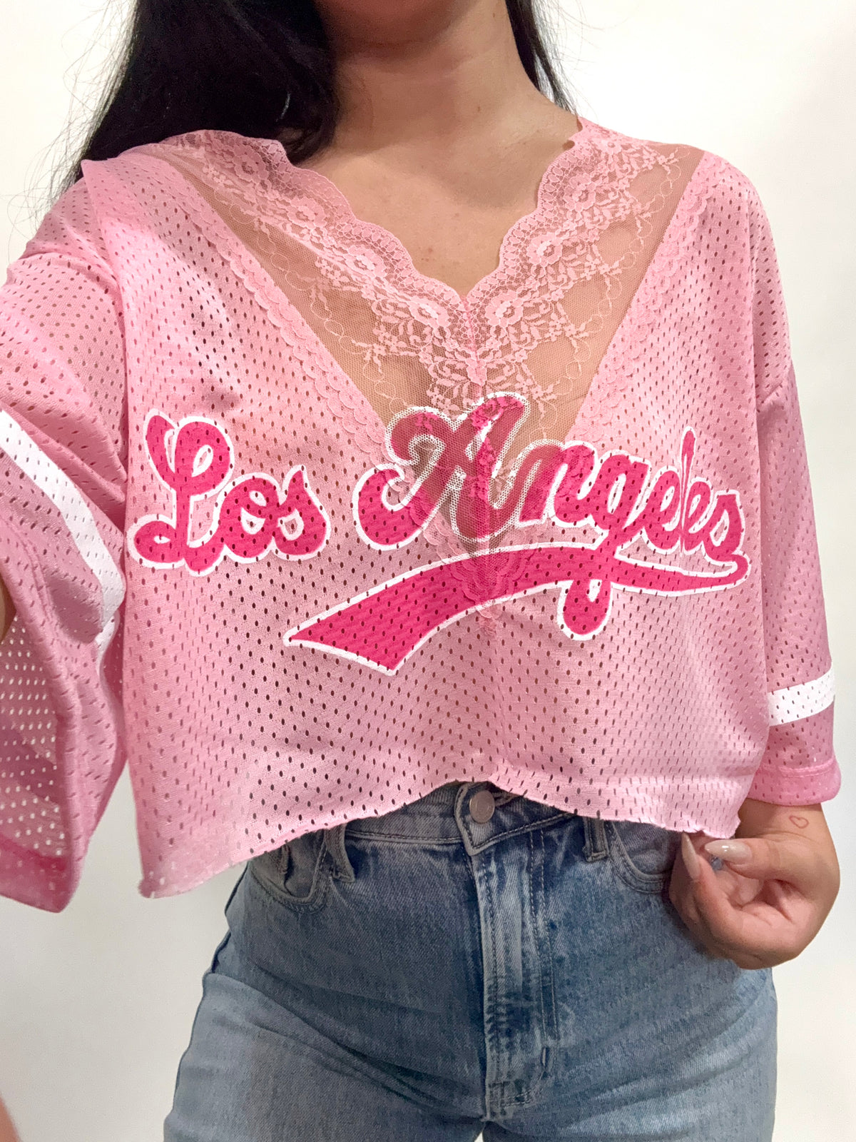 LA Lace Jersey (Pink)