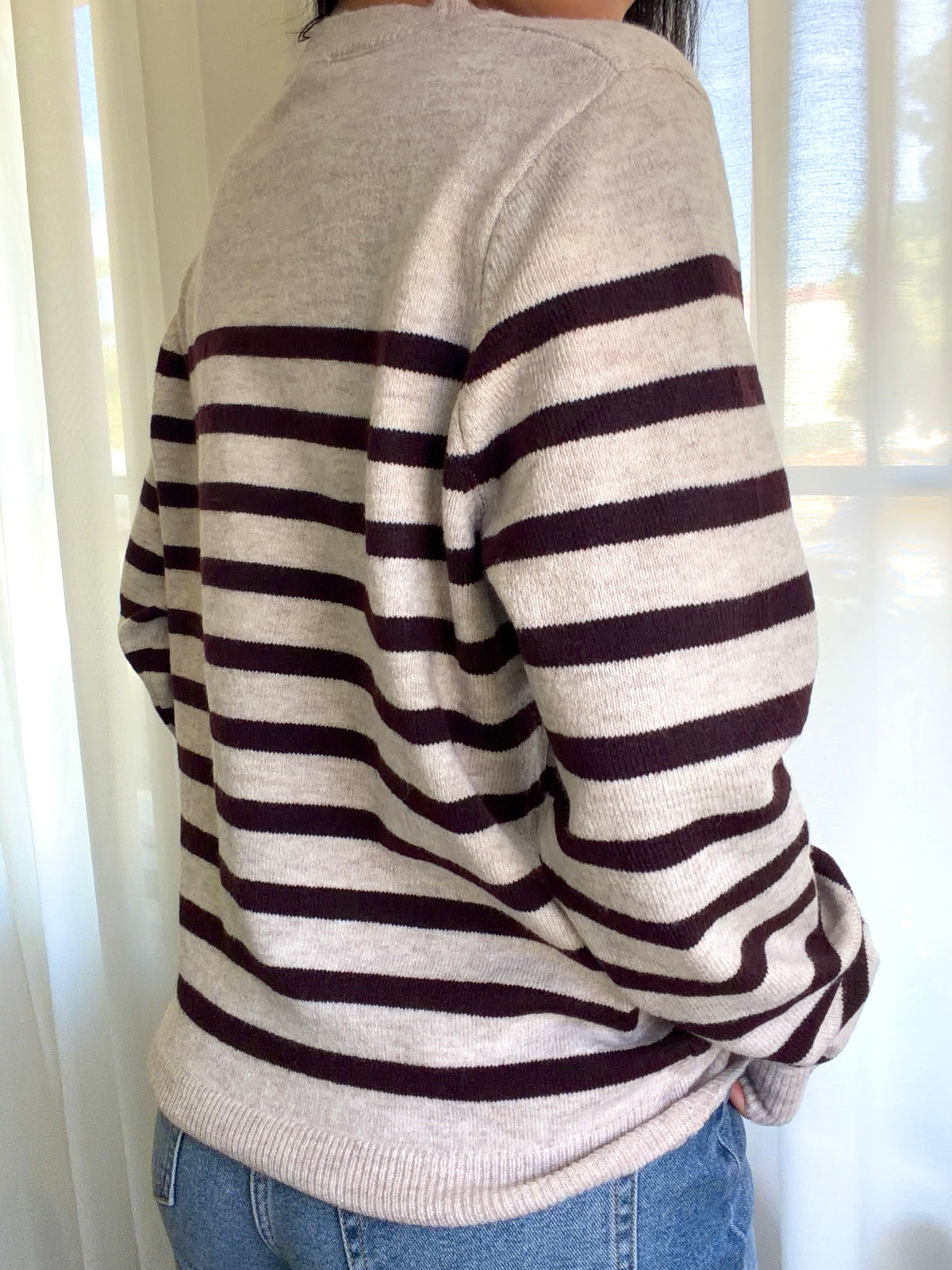 Natalie Crewneck Sweater Top (Oatmeal)
