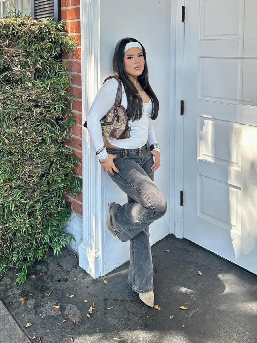 Christine Flare Jeans (Washed Black)