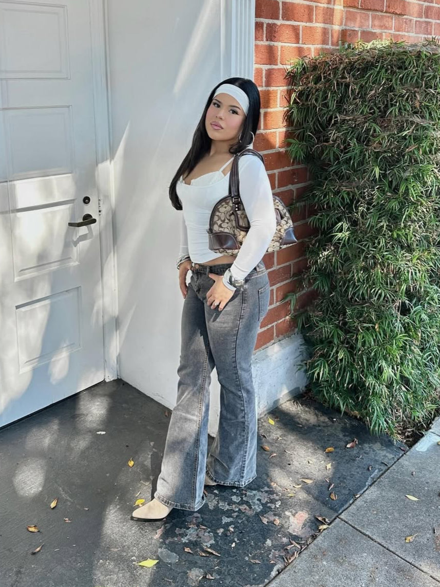 Christine Flare Jeans (Washed Black)