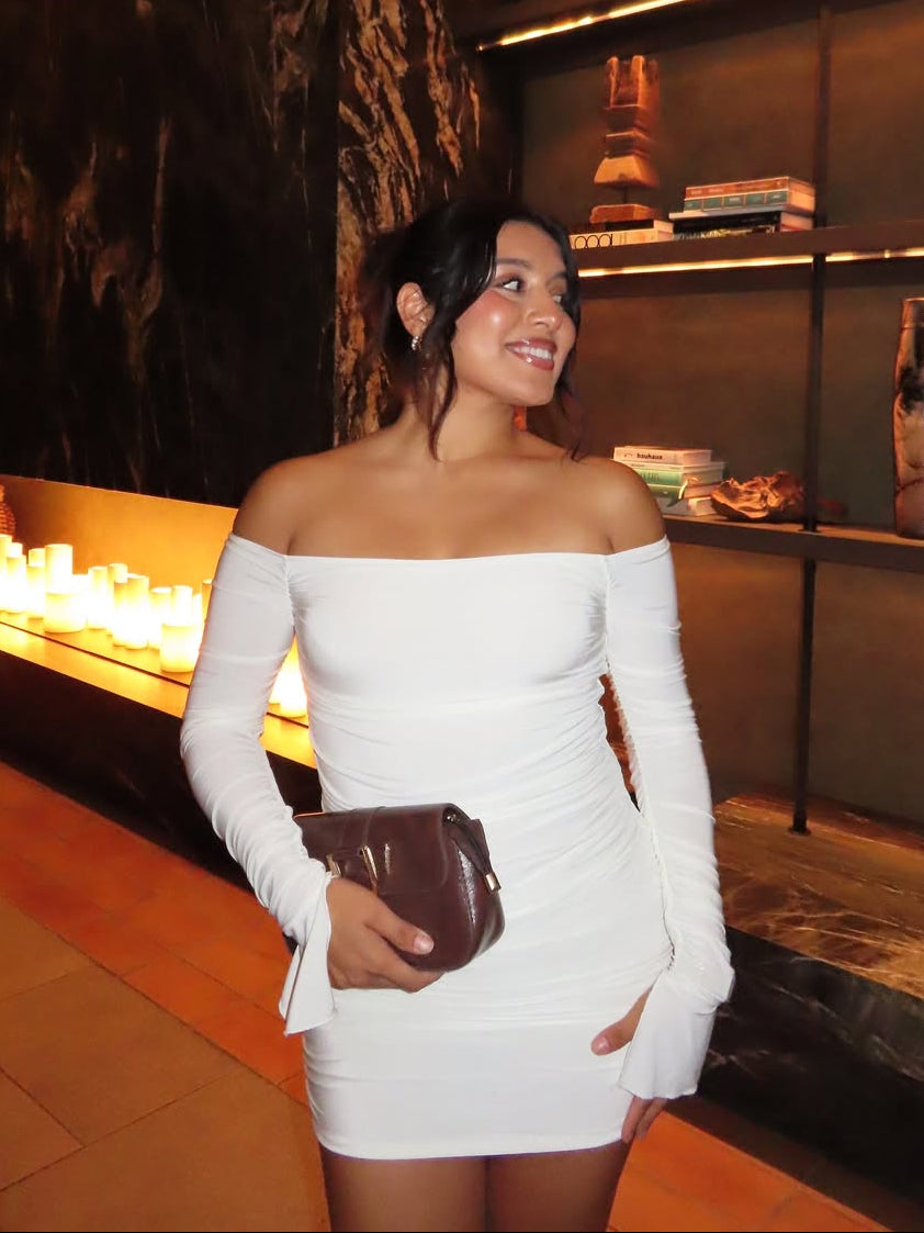 Veronica Off The Shoulder Dress (Ivory)