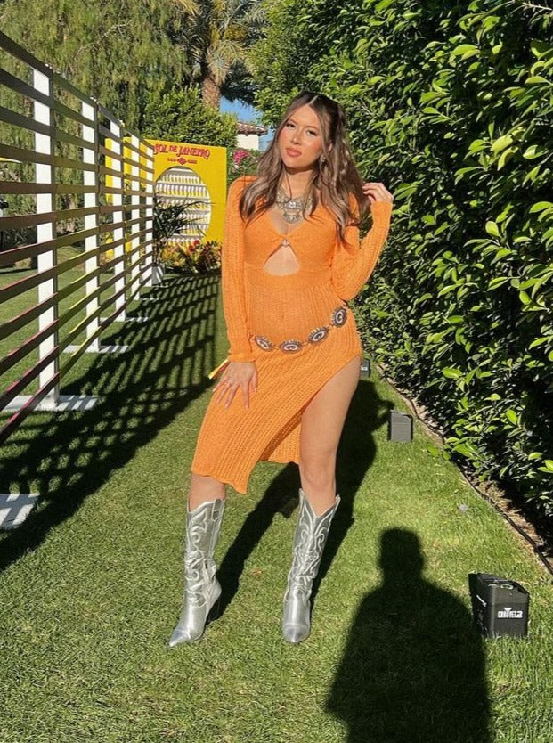 Janessa Mesh Dress (Orange) - Laura's Boutique, Inc Janessa Mesh Dress (Orange) - Laura's Boutique, Inc