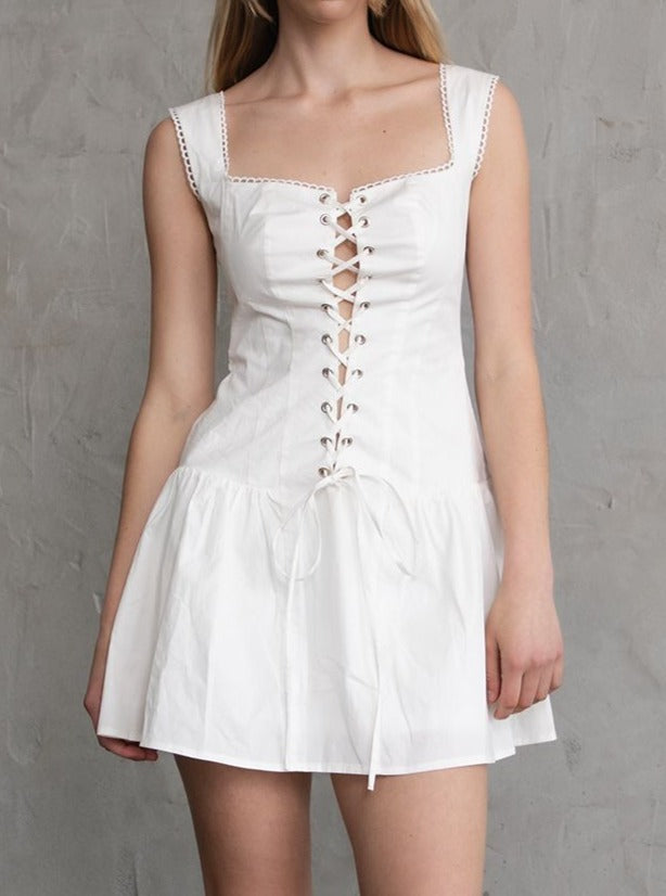 Selina Mini Dress (White)