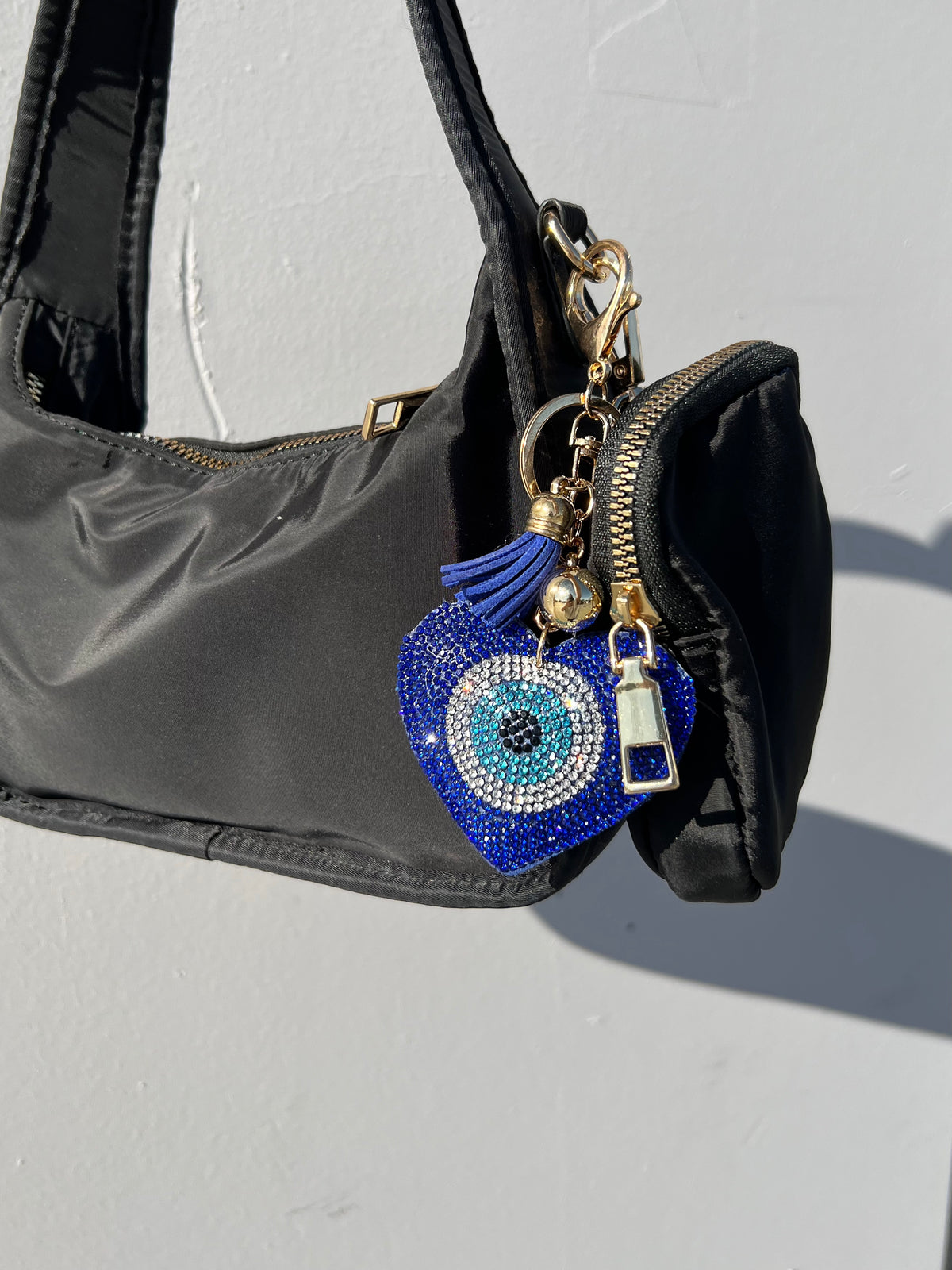 Evil Eye Heart Shaped Keychain (Blue)