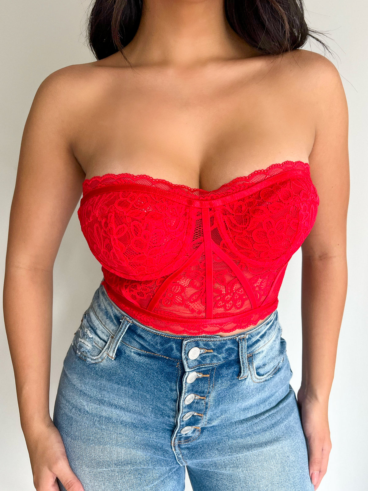 Piper Lace Top (Red)