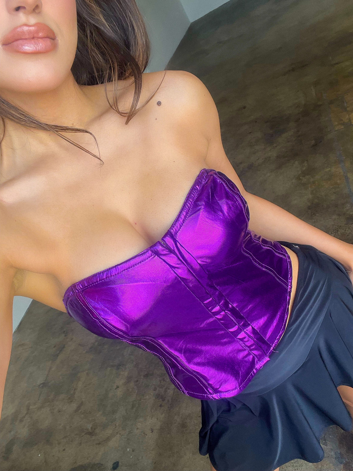 Brianna Strapless Top (Purple)