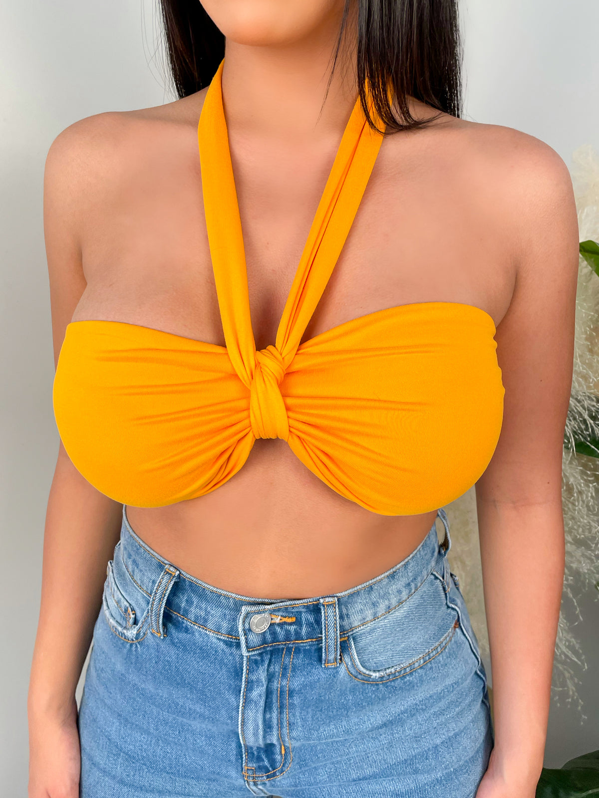 mustard colored top, adjustable styling 