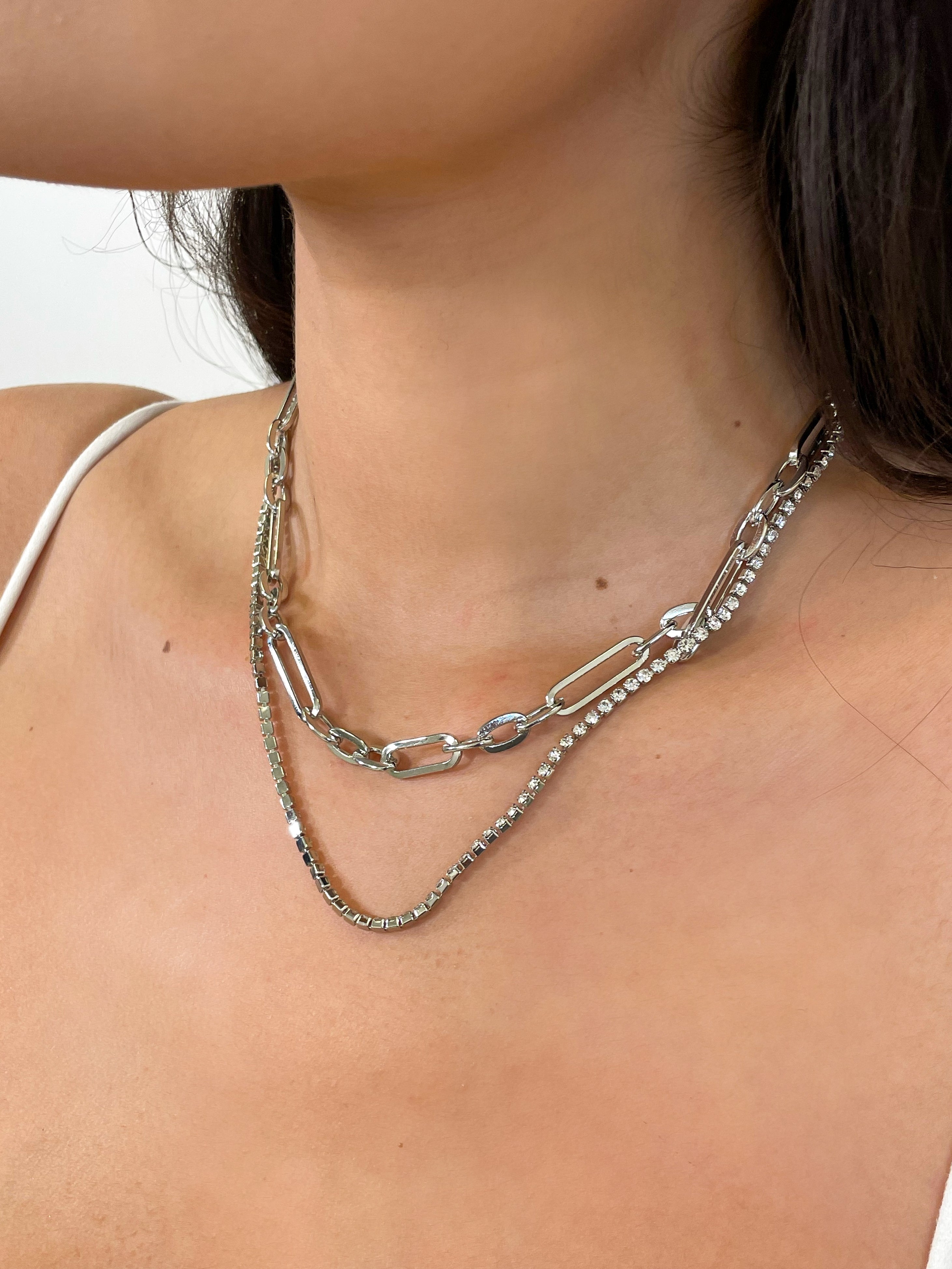 Silver Chain Necklace, Thin Chain Necklace, Stacking Necklace