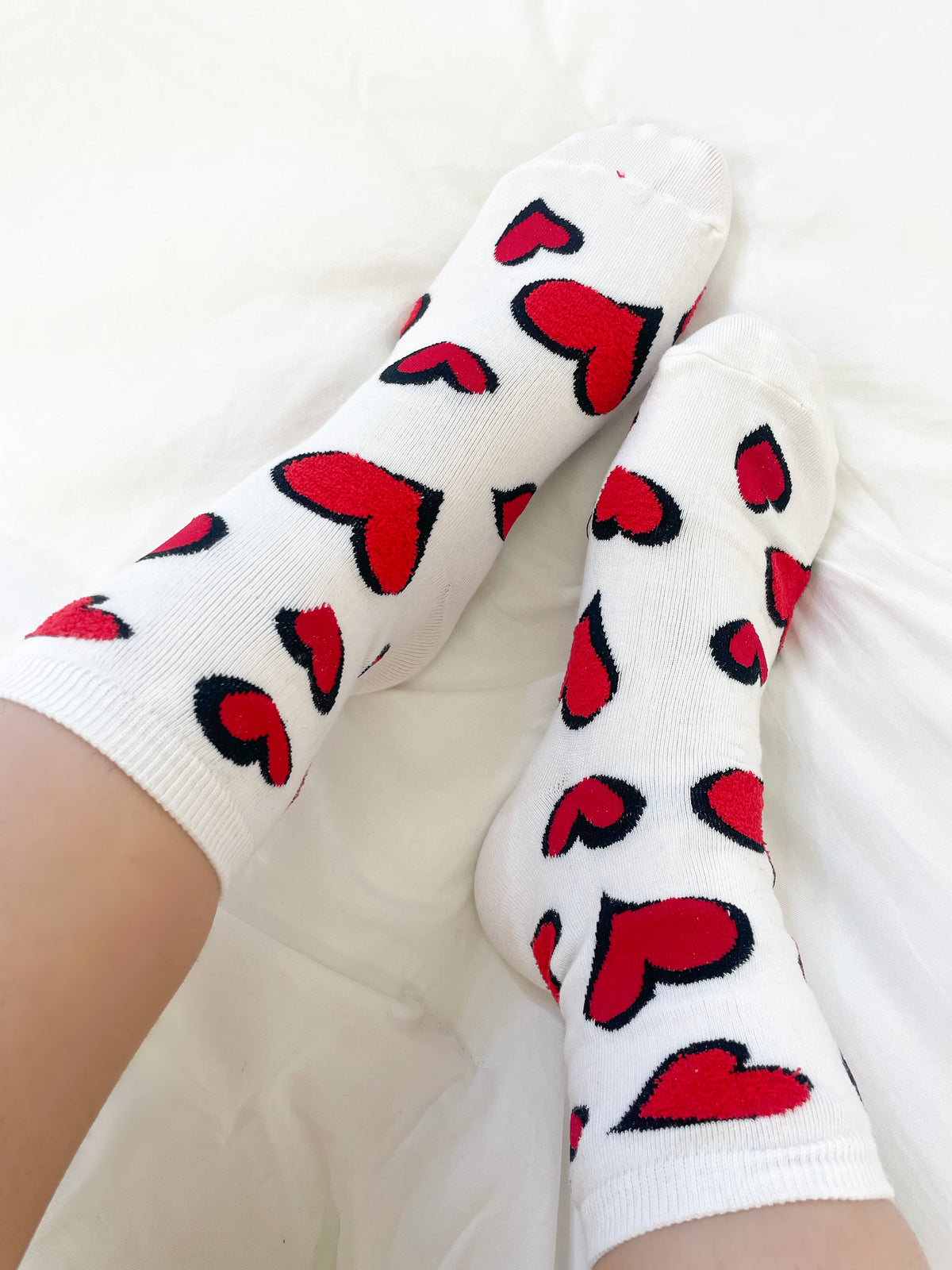 white heart socks 