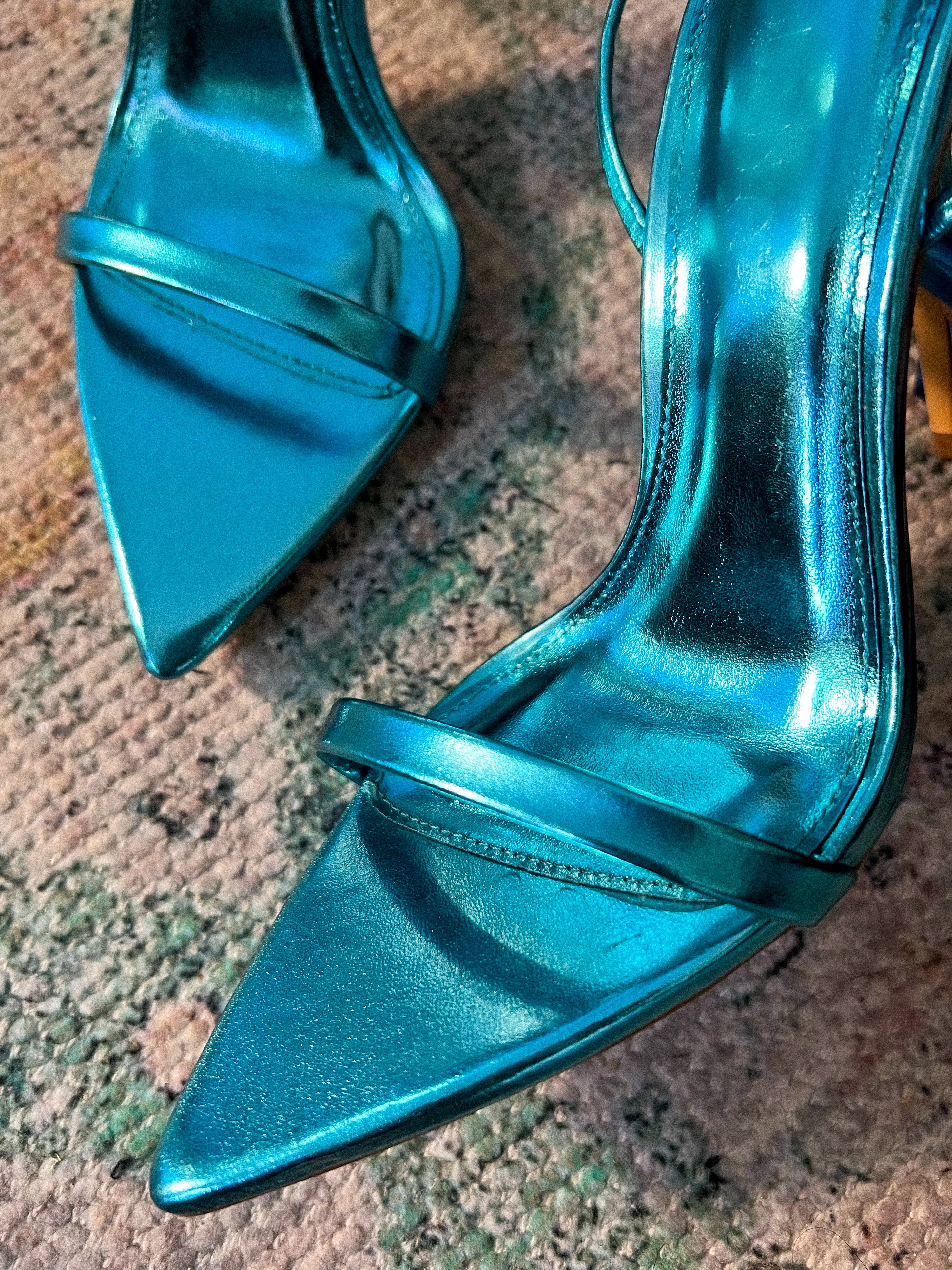 Metallic hotsell blue heels