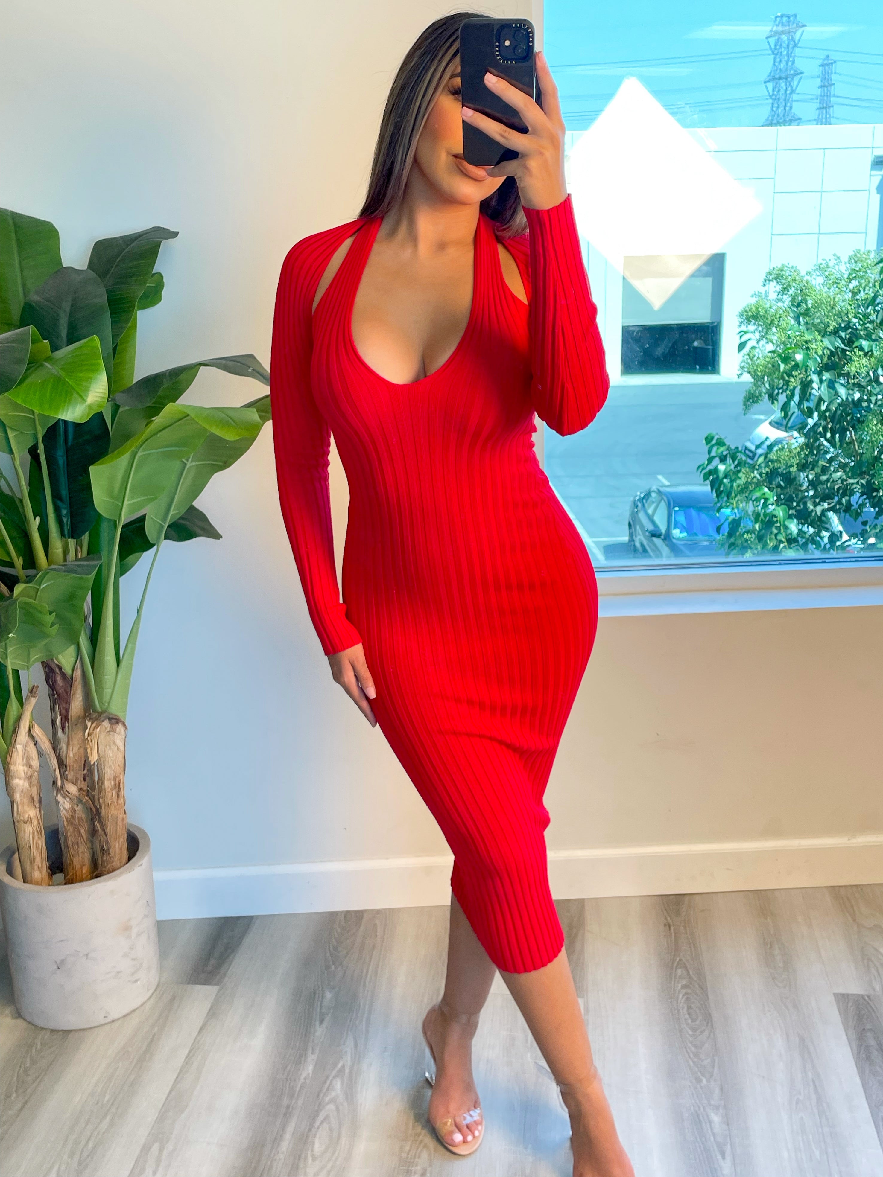 Lauren Dress (Red) - Laura's Boutique, Inc