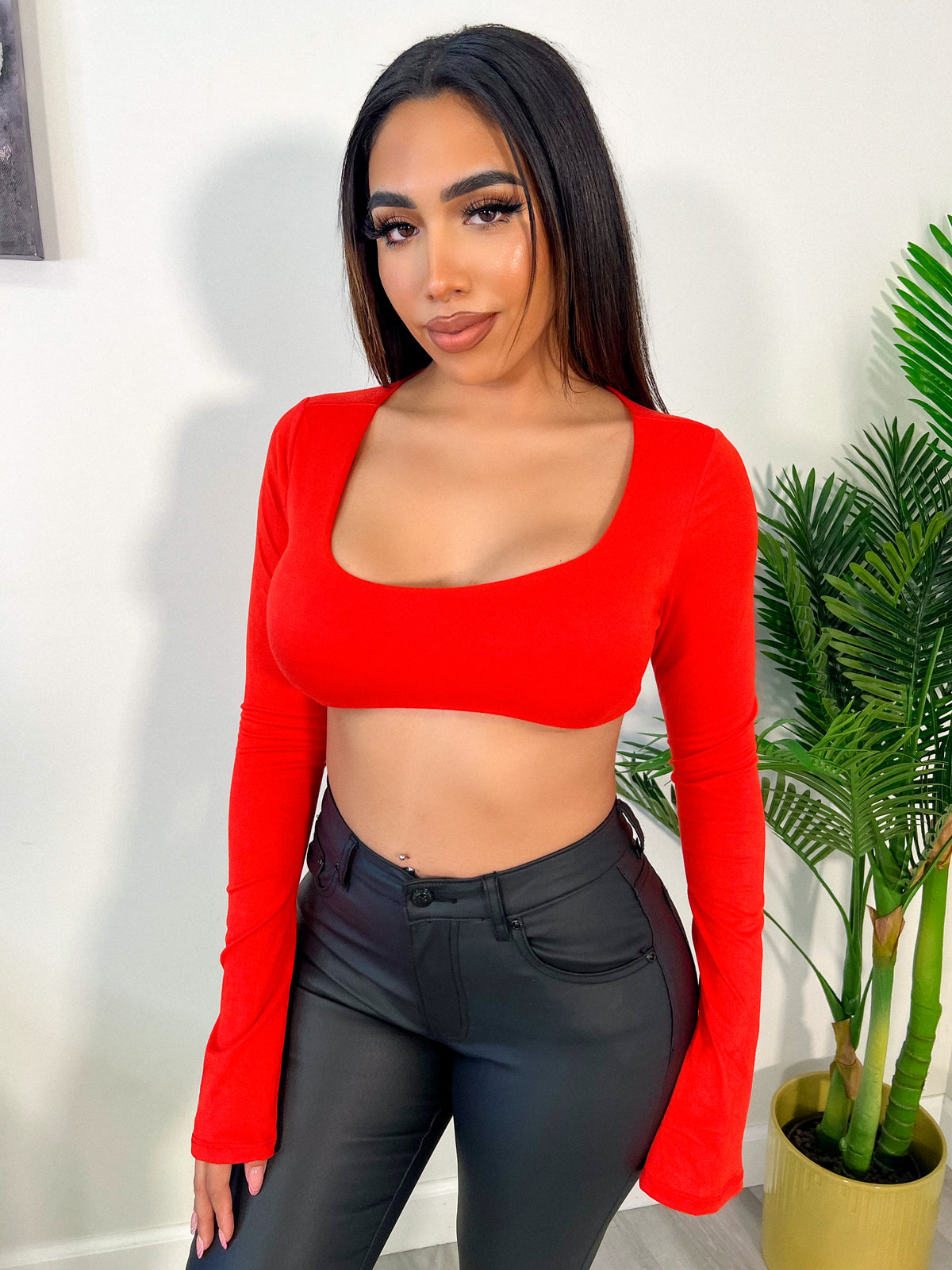 Stephanie Crop Top (Red)