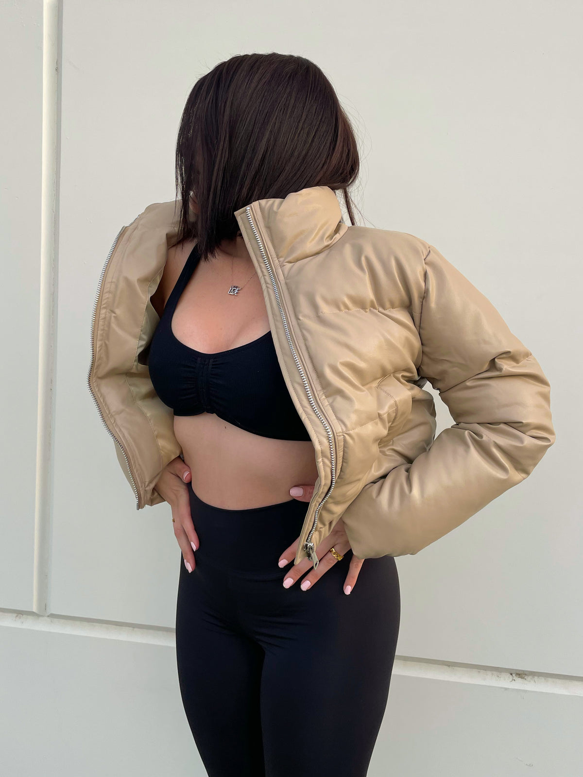 Ailyn Leather Jacket (Taupe)