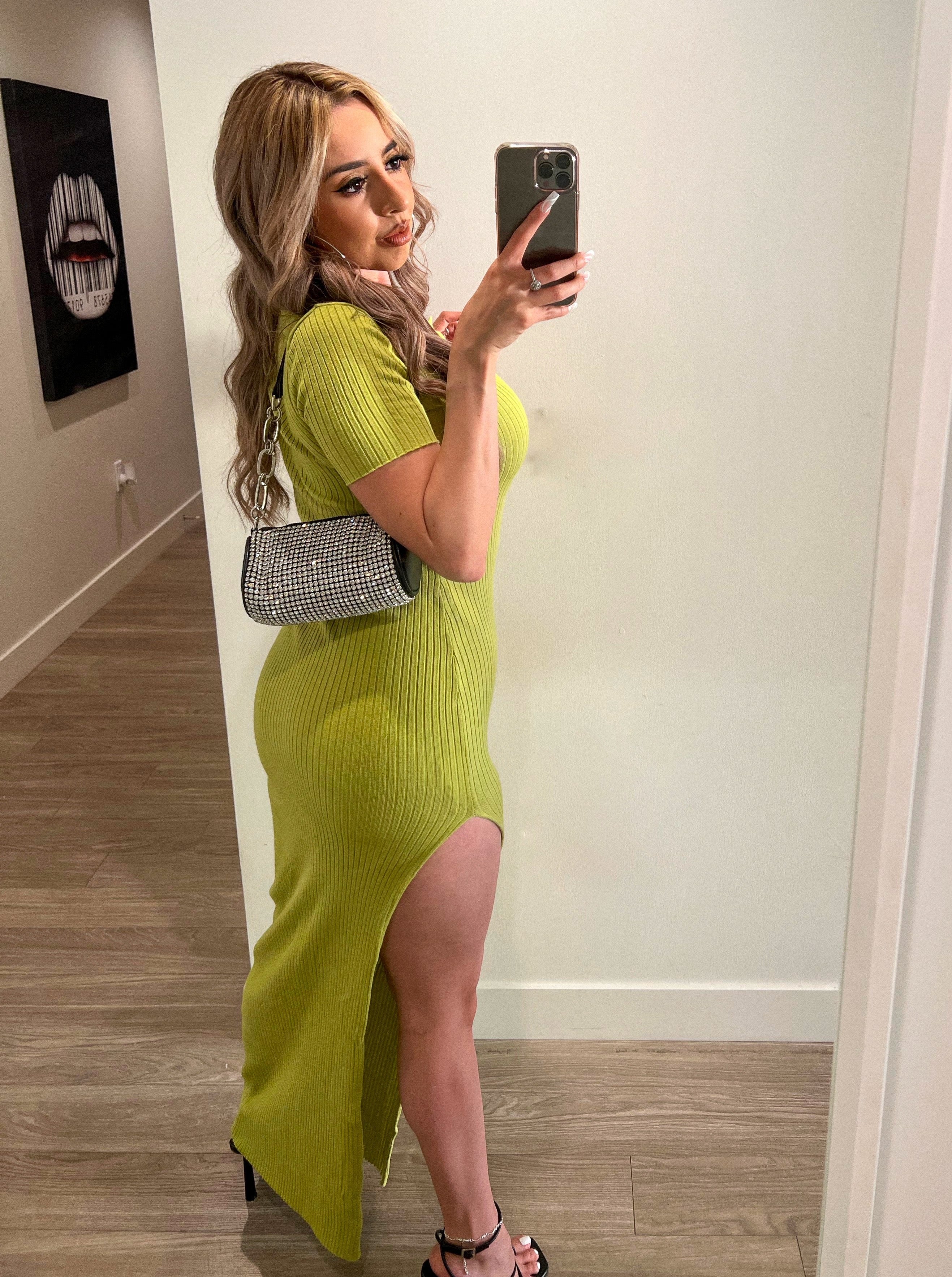 Tight lime shop green dress