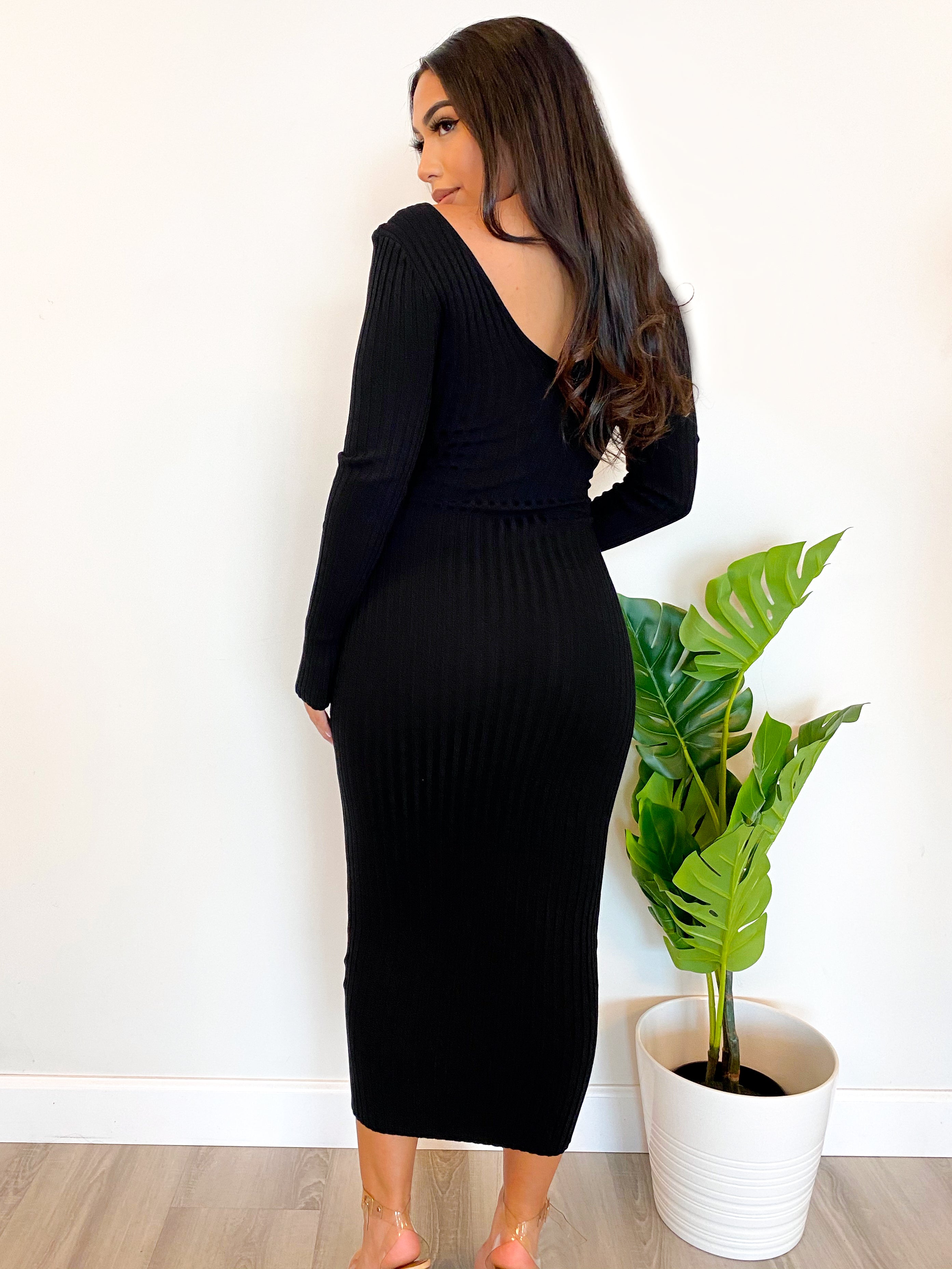 Laura's Fav Knit Dress (Black) Small