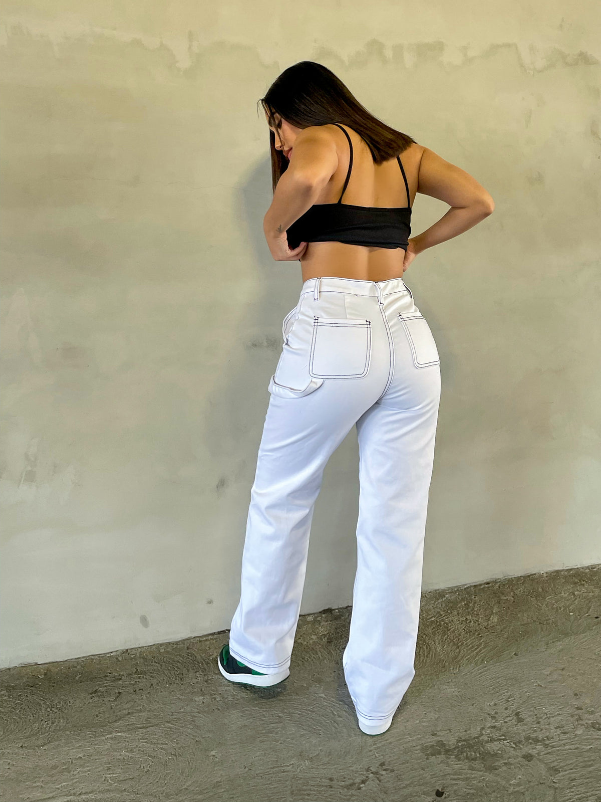 Brenna High Rise Cargos (White)