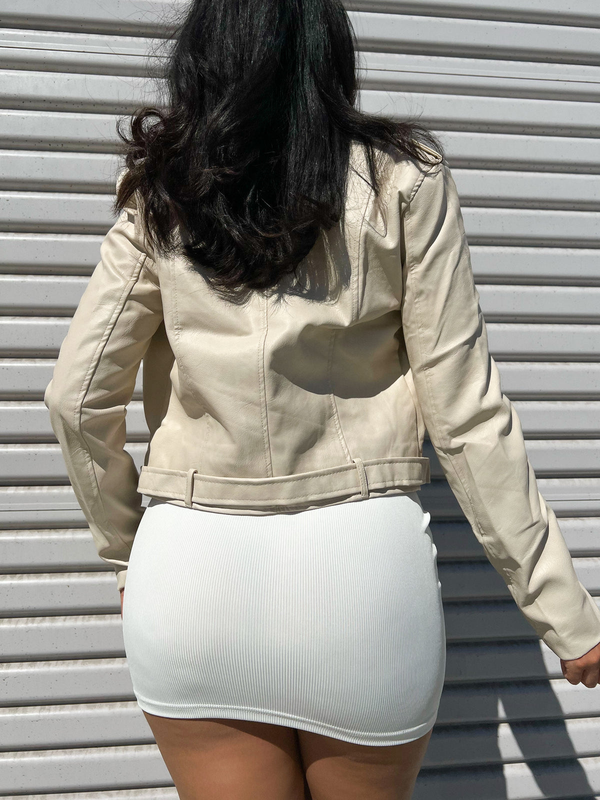 Aaliyah Leather Jacket (Cream)