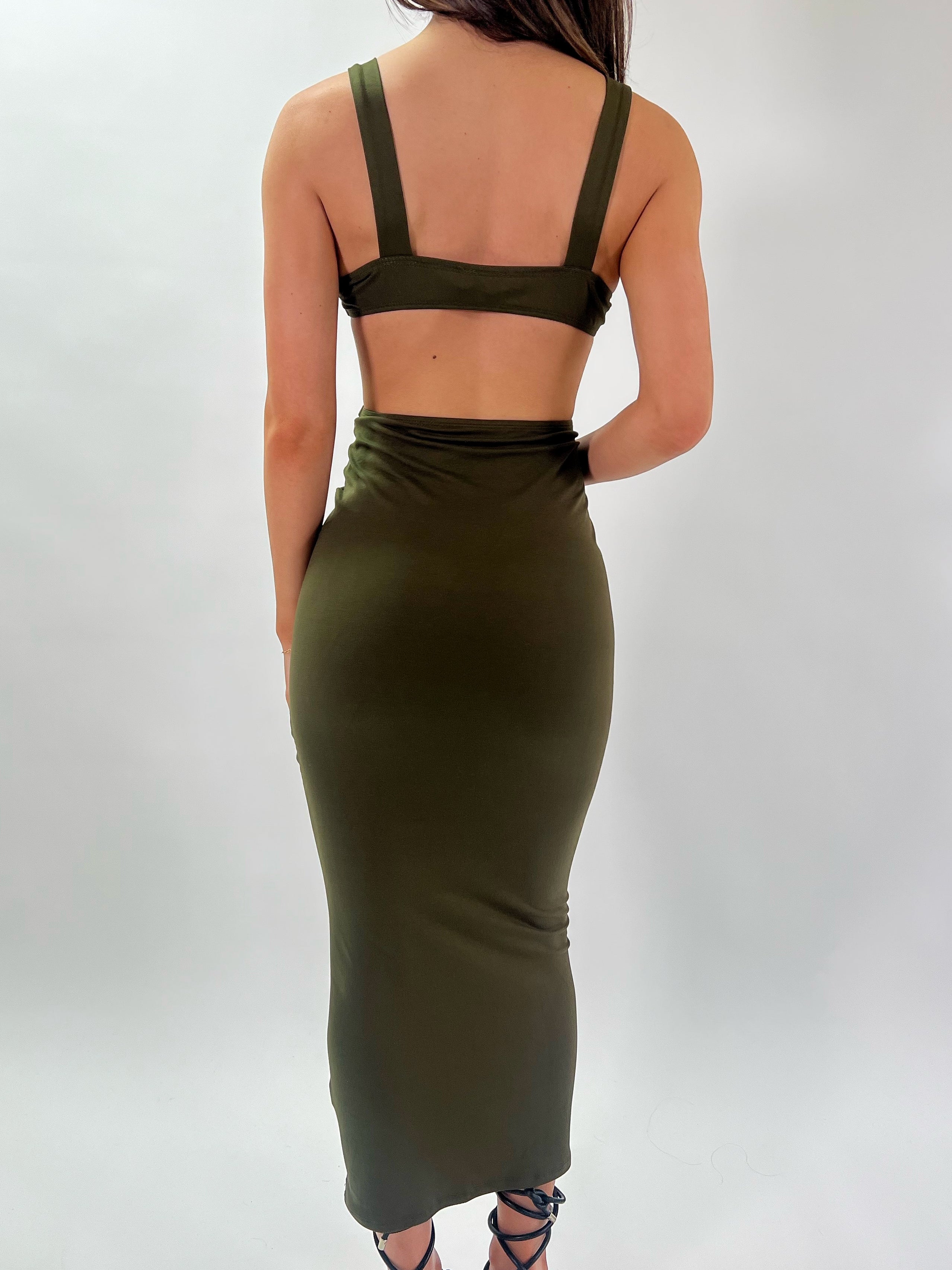 Viviana Maxi Dress (Olive) - Laura's Boutique, Inc