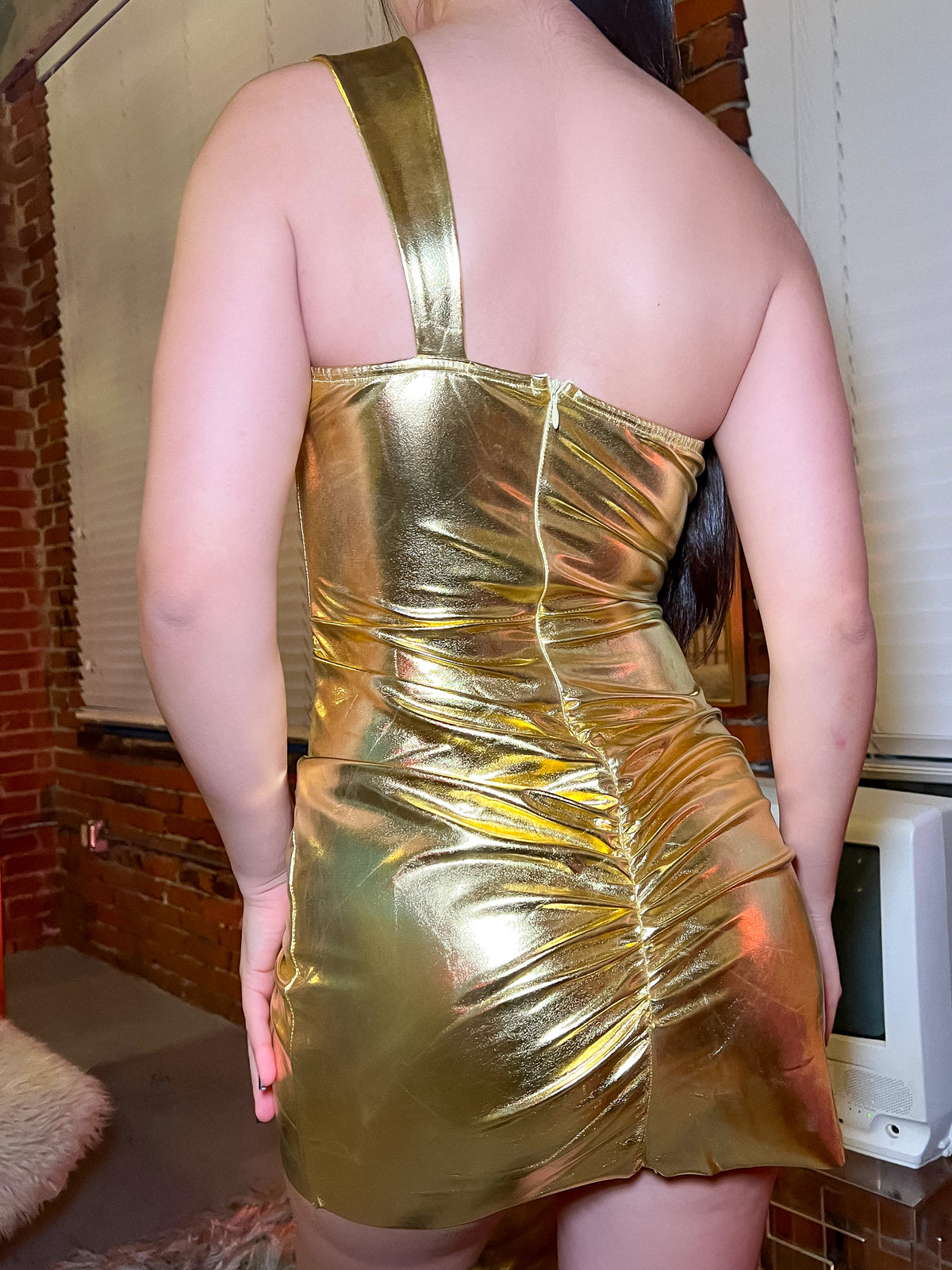 Valery Latex Dress (Gold) - Laura's Boutique, Inc Valery Latex Dress (Gold) - Laura's Boutique, Inc