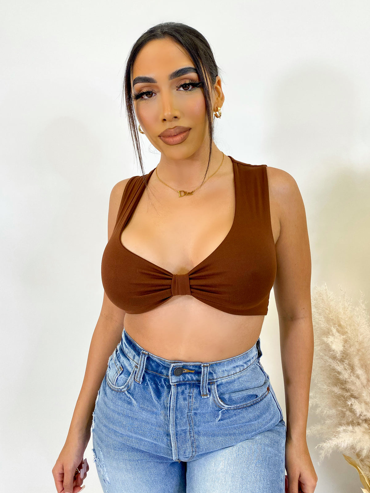 Finley Crop Top (Brown)