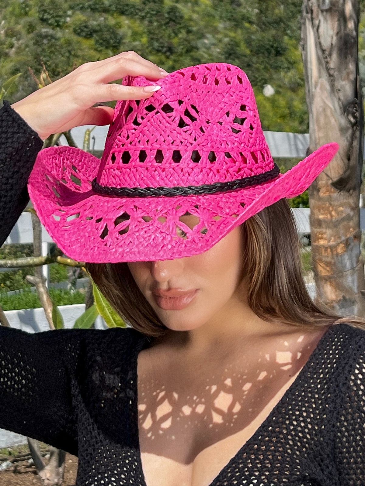 Daisy Cowgirl Hat (Hot Pink)