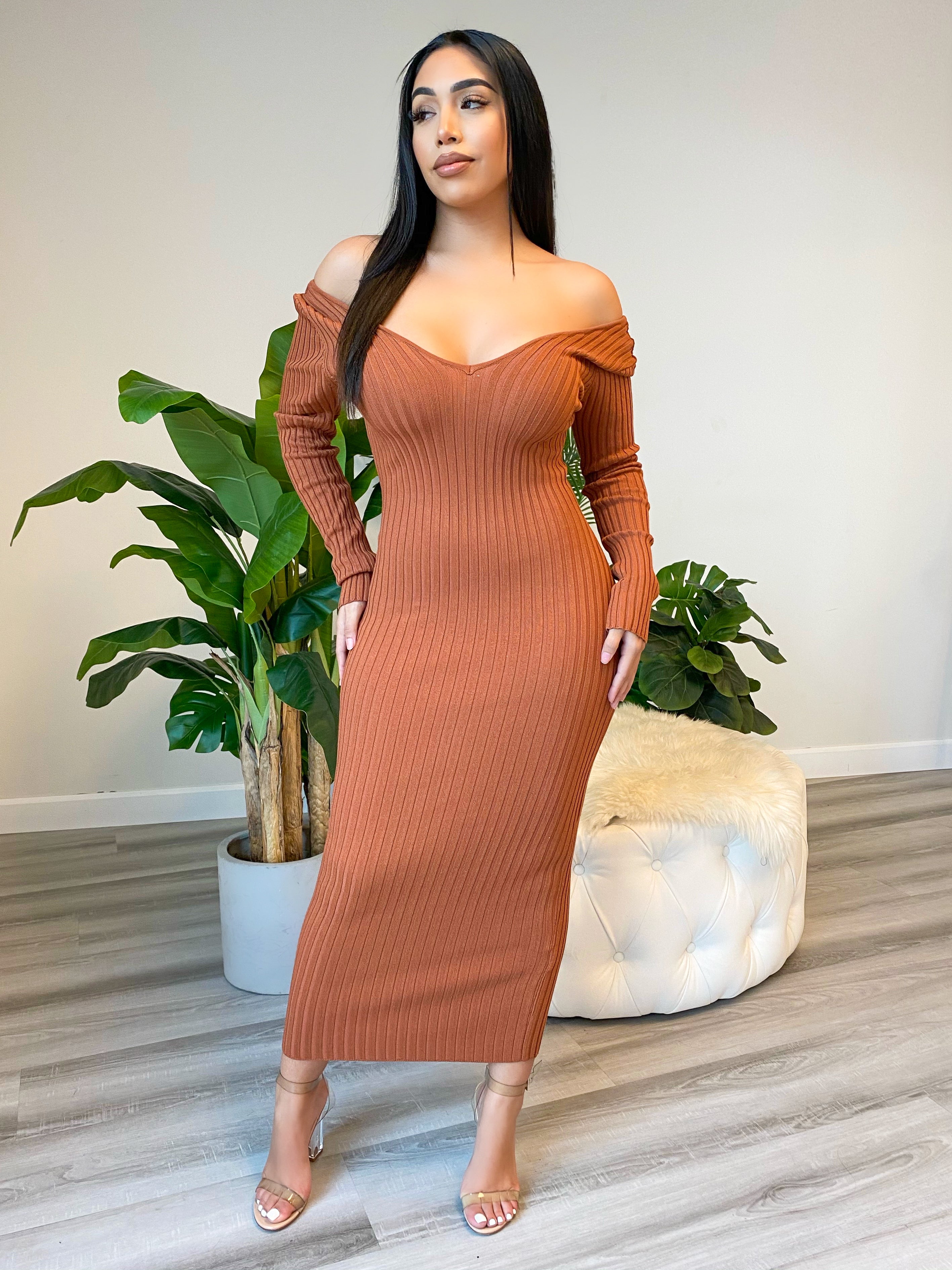 Laura s Fav Knit Dress New Rust