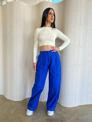 Lounge Cargo Pants  Royal Blue – 126 Boutique