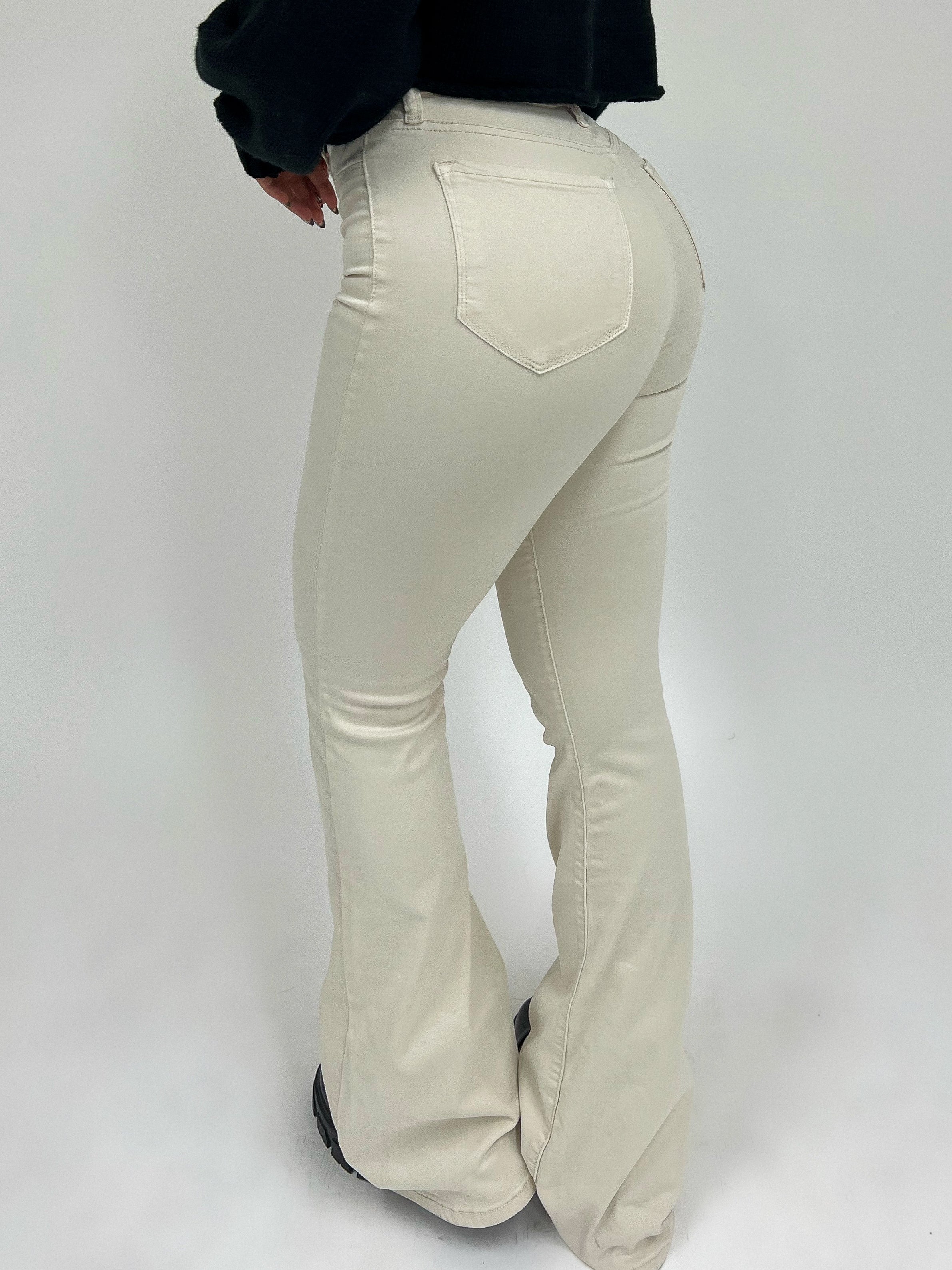 Eileen Flare Jeans (Cream) - Laura's Boutique, Inc