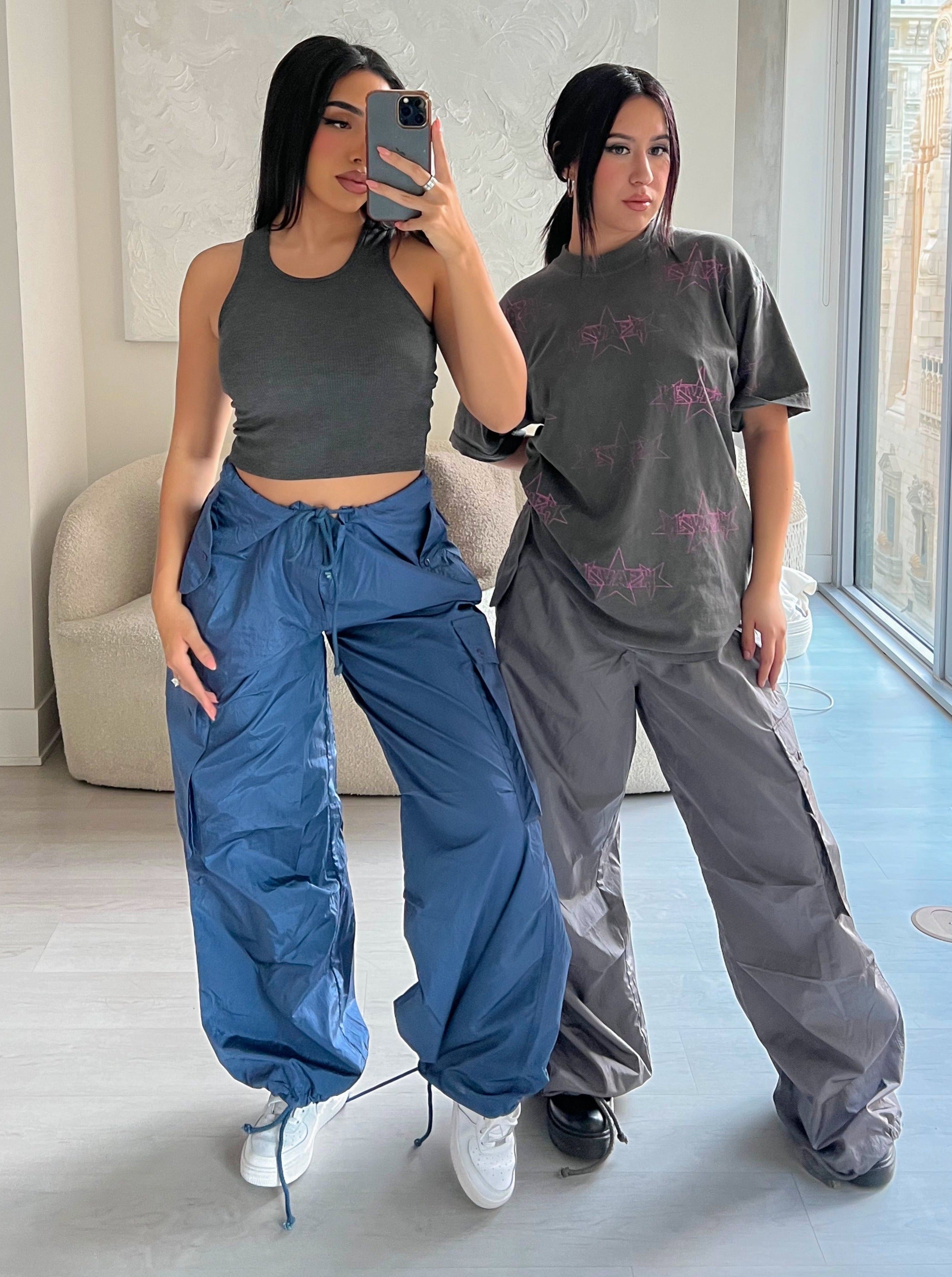 Baggy blue cargo pants Clearance