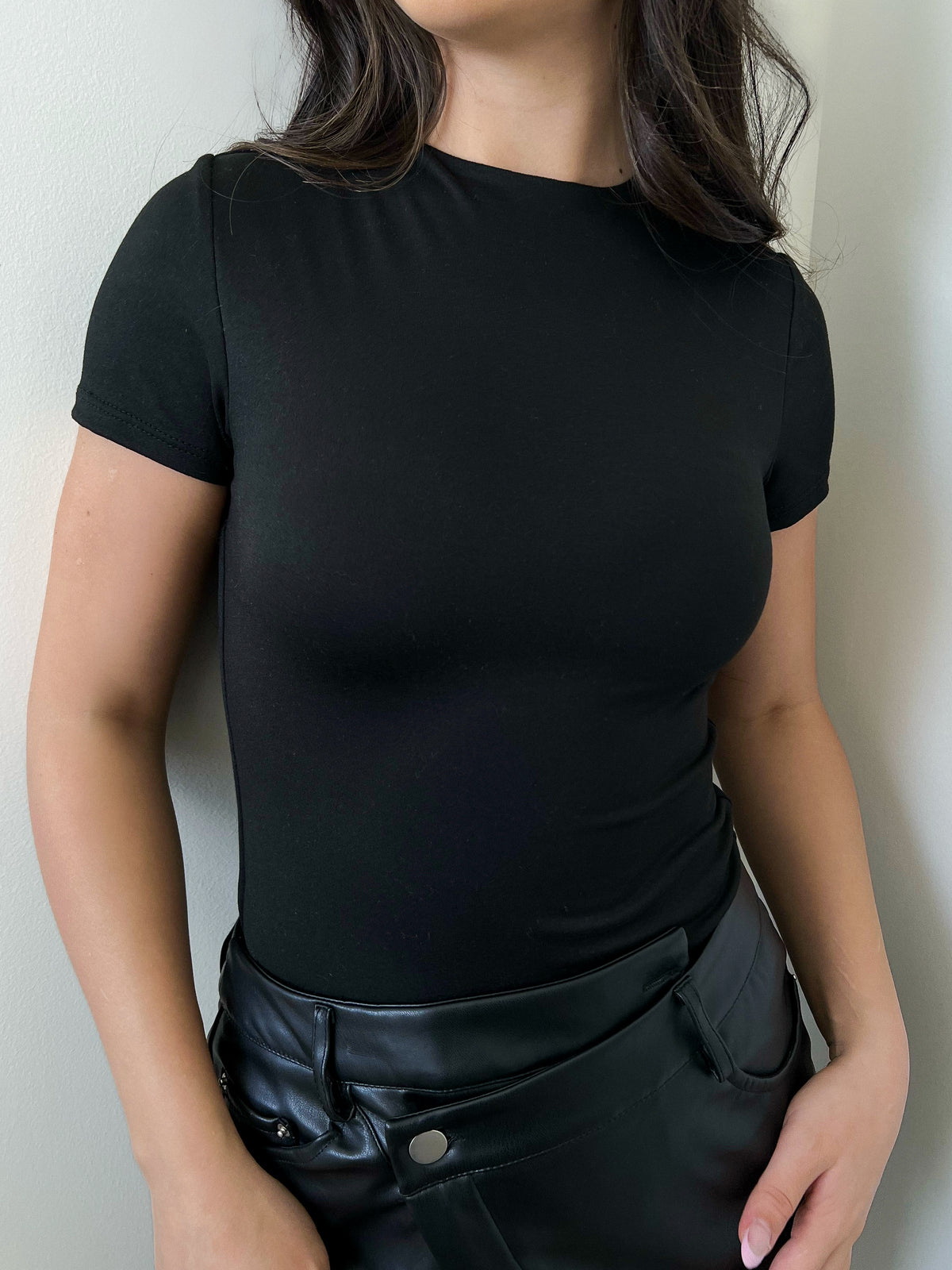 Denali Short Sleeve Bodysuit (Black)
