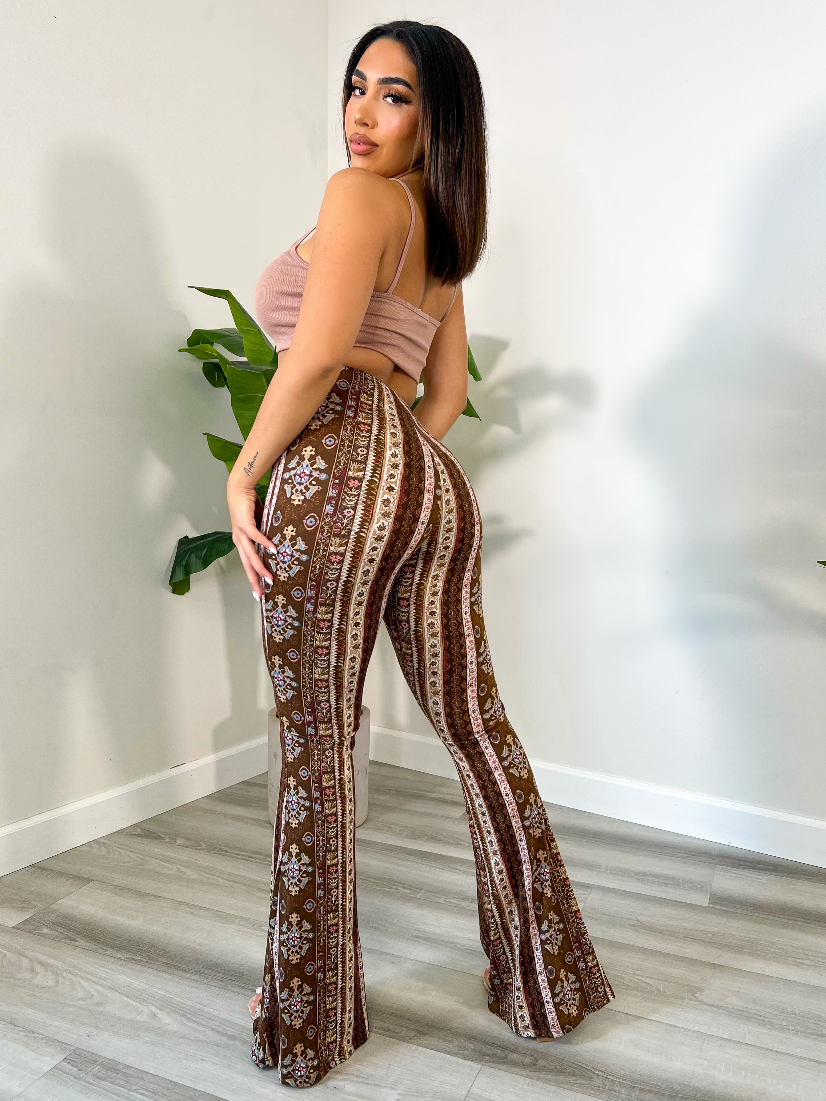 Jayleen Bell Bottoms (Brown) - Laura's Boutique, Inc